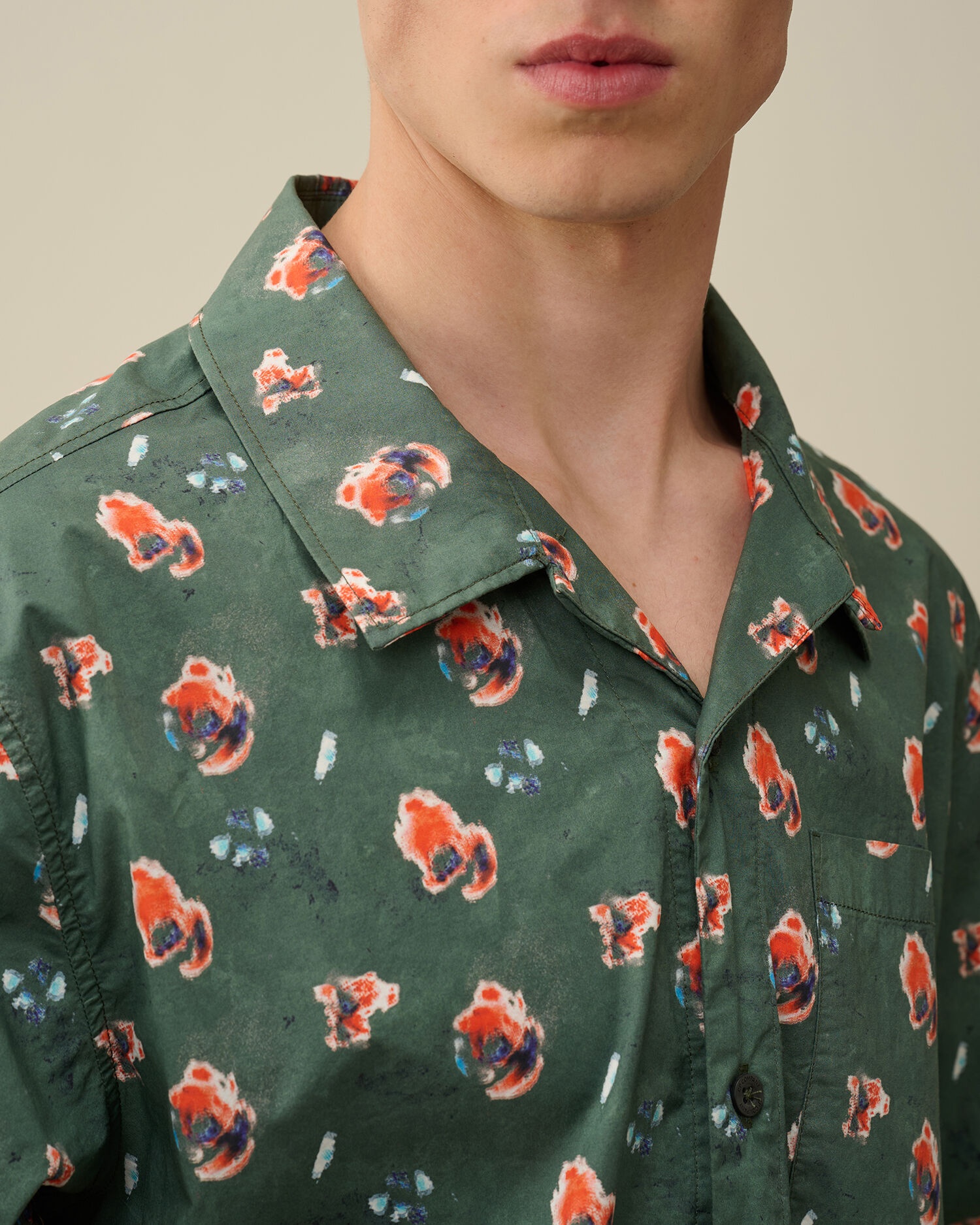 Popeline Sponged Print Shirt - 5