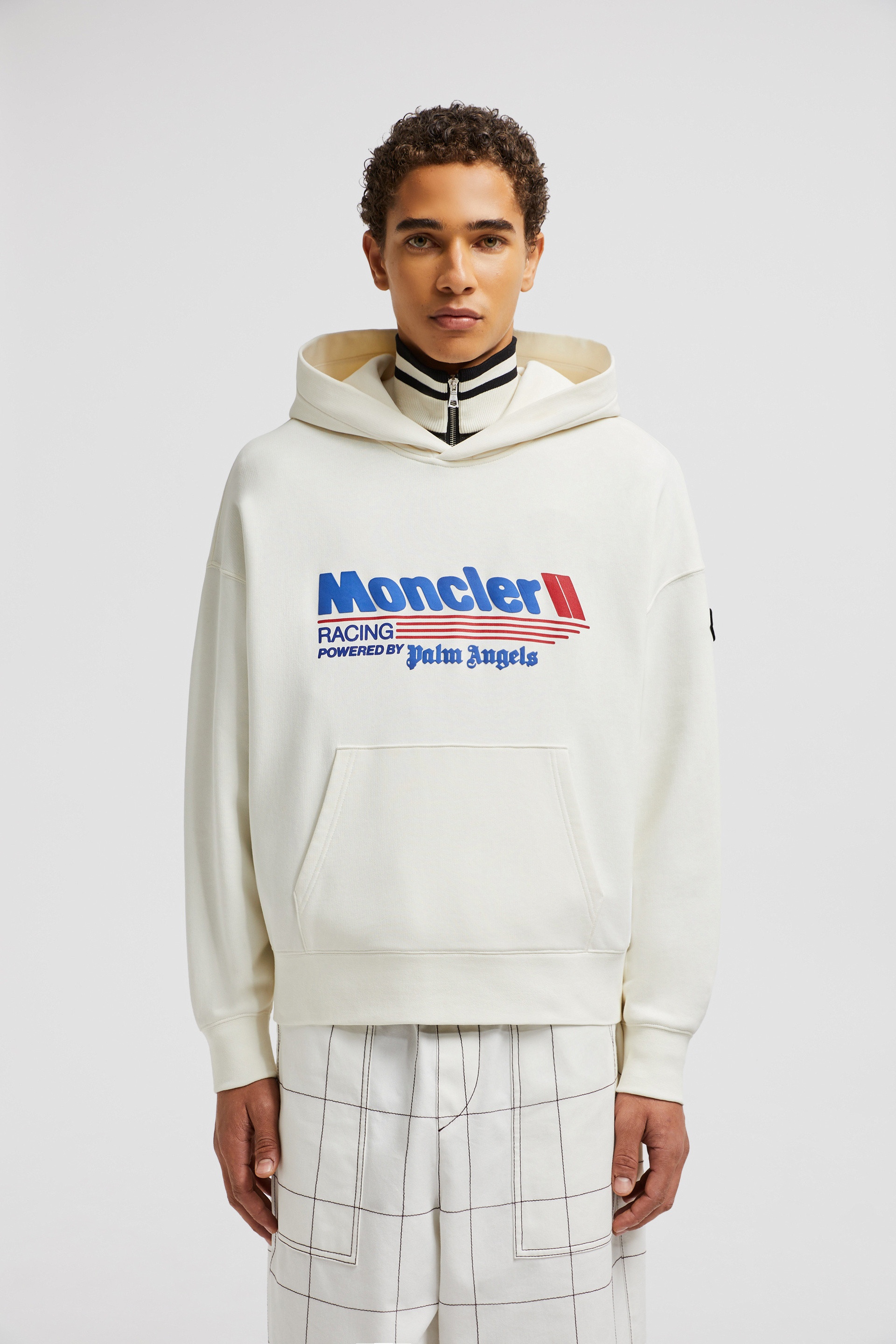 【MONCLER】Moncler×Palm Angels フーディー コットン パーカー Moncler Moncler x Palm Angels Racing Logo Cotton Hoodie