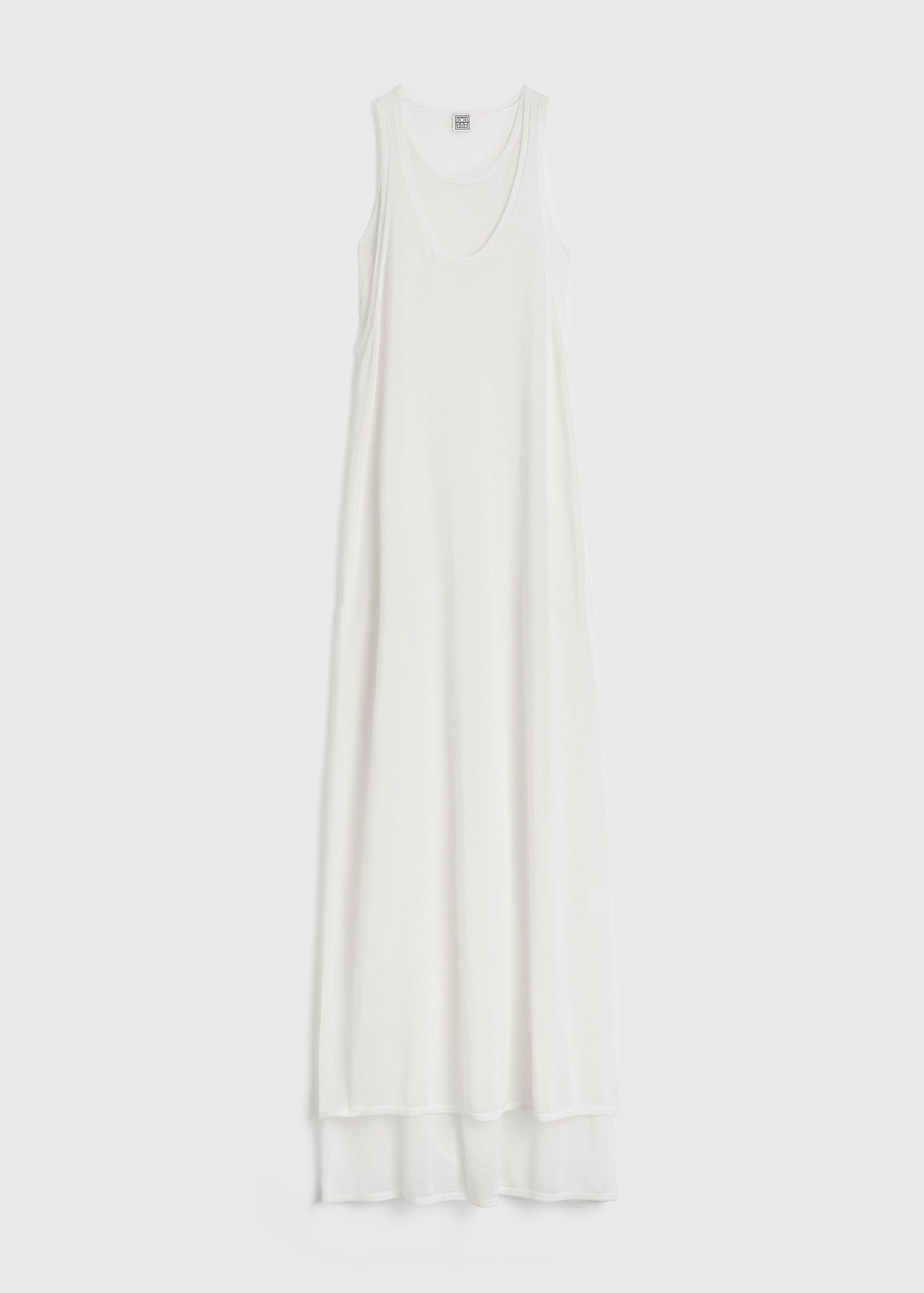 Layered knit tank dress talc - 1