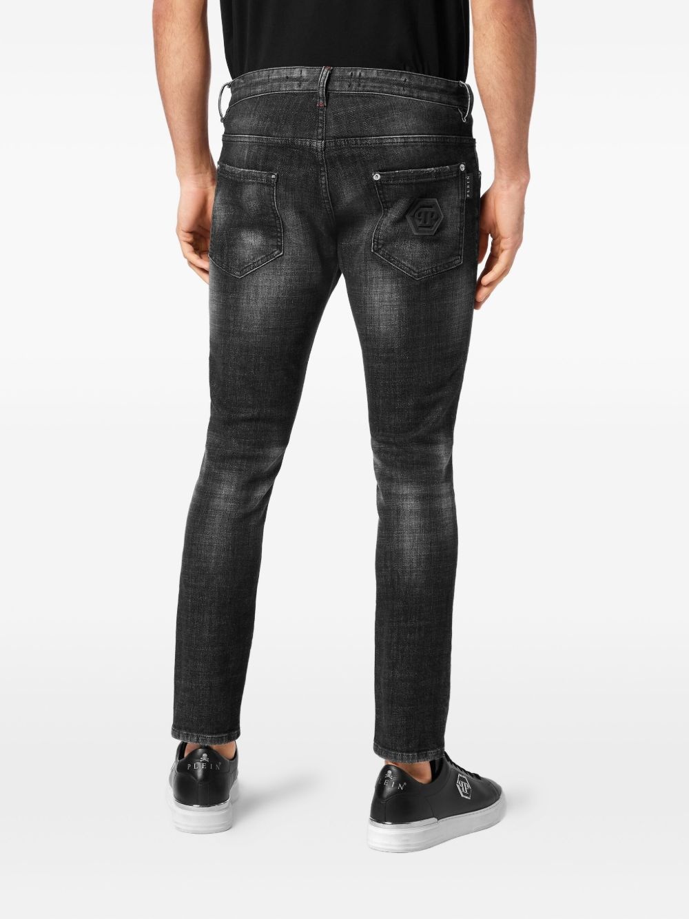 Hexagon-appliqué jeans - 3