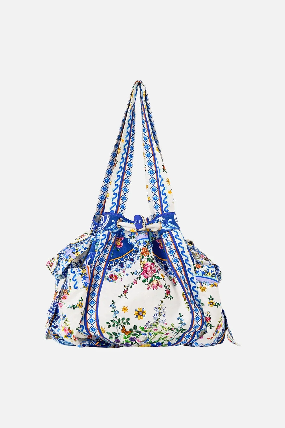 DRAWSTRING BOW BEACH BAG - 1