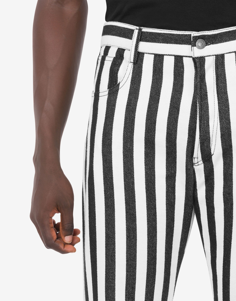 ARCHIVE STRIPES COTTON-BLEND TROUSERS 4
