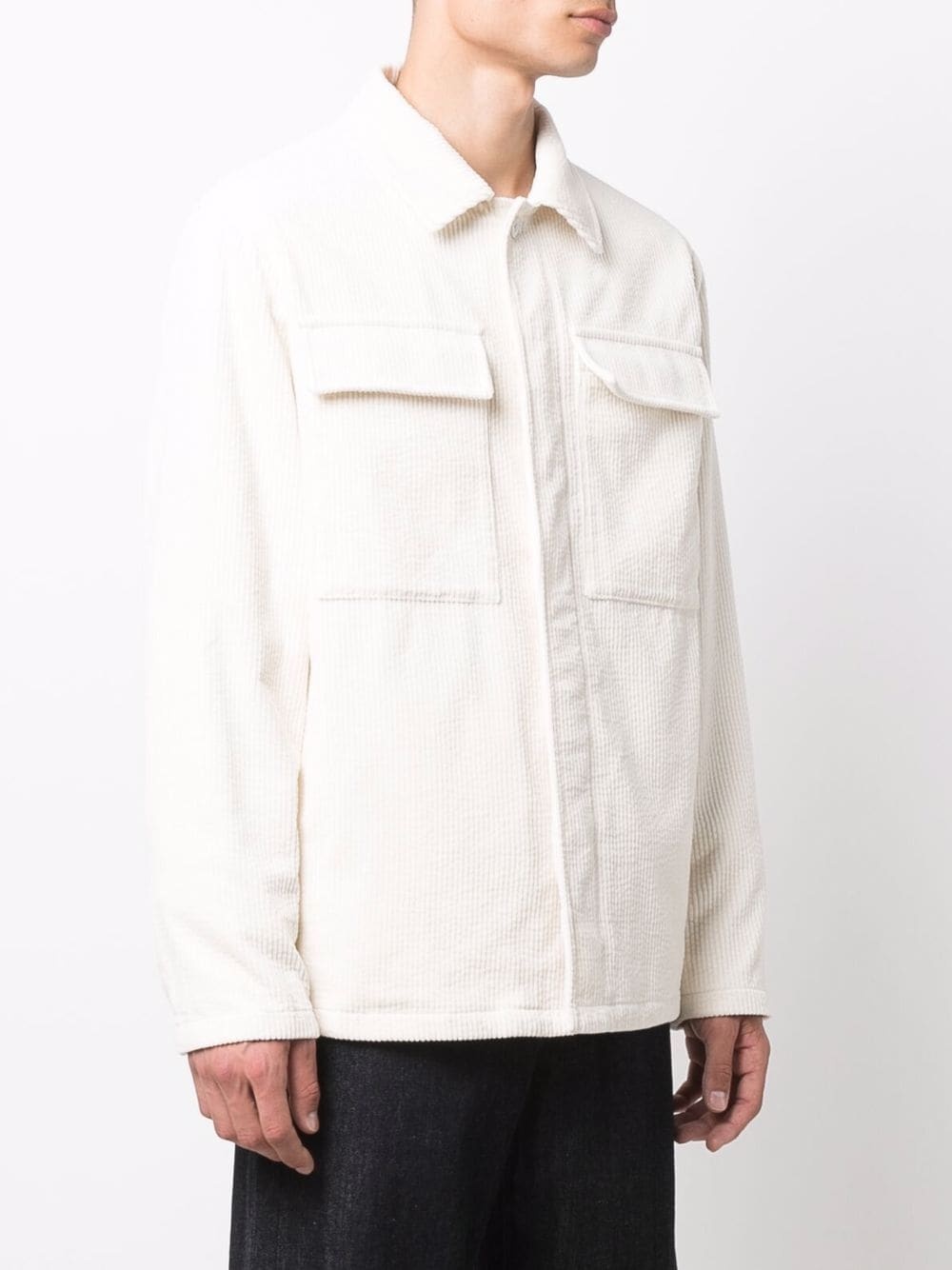 flap pocket corduroy overshirt - 3