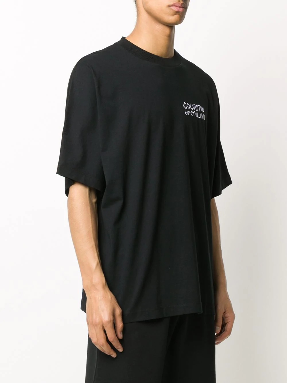 logo embroidery T-shirt  - 3