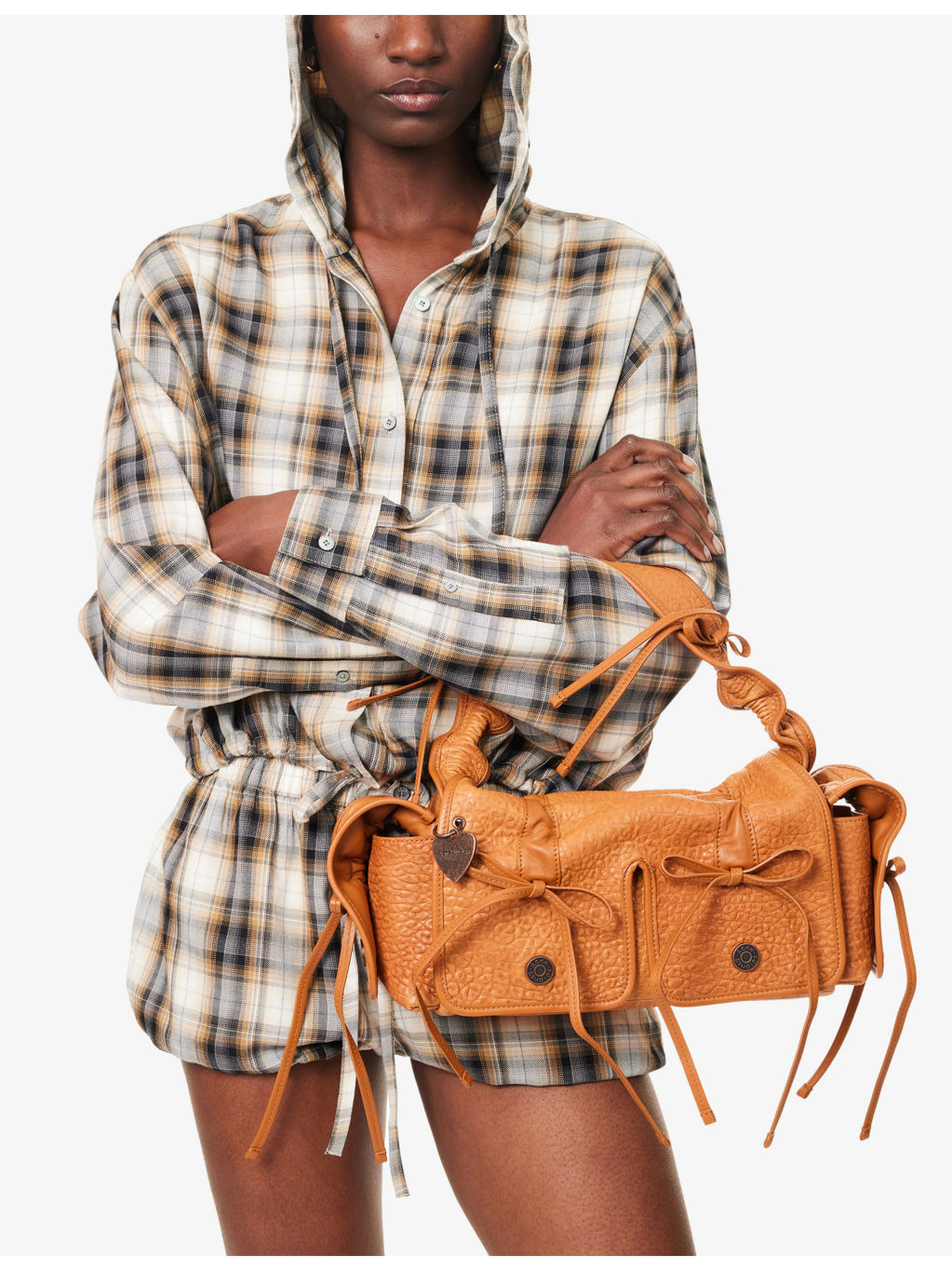 Multi-Pocket Leather Shoulder Bag - 2
