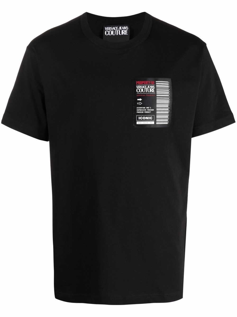 barcode-logo cotton T-shirt - 1