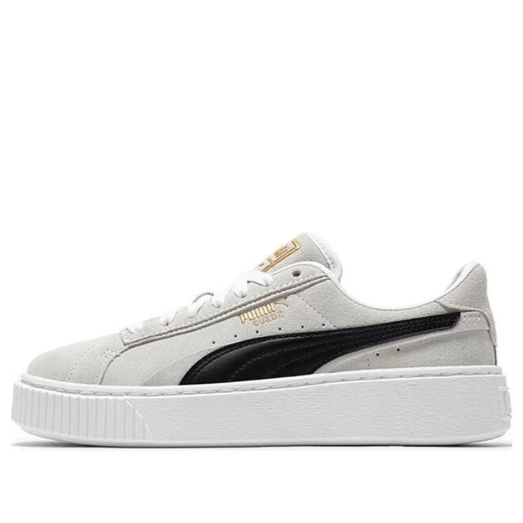 (WMNS) PUMA SuedePlatform 'White and Black' 395225-02 - 1