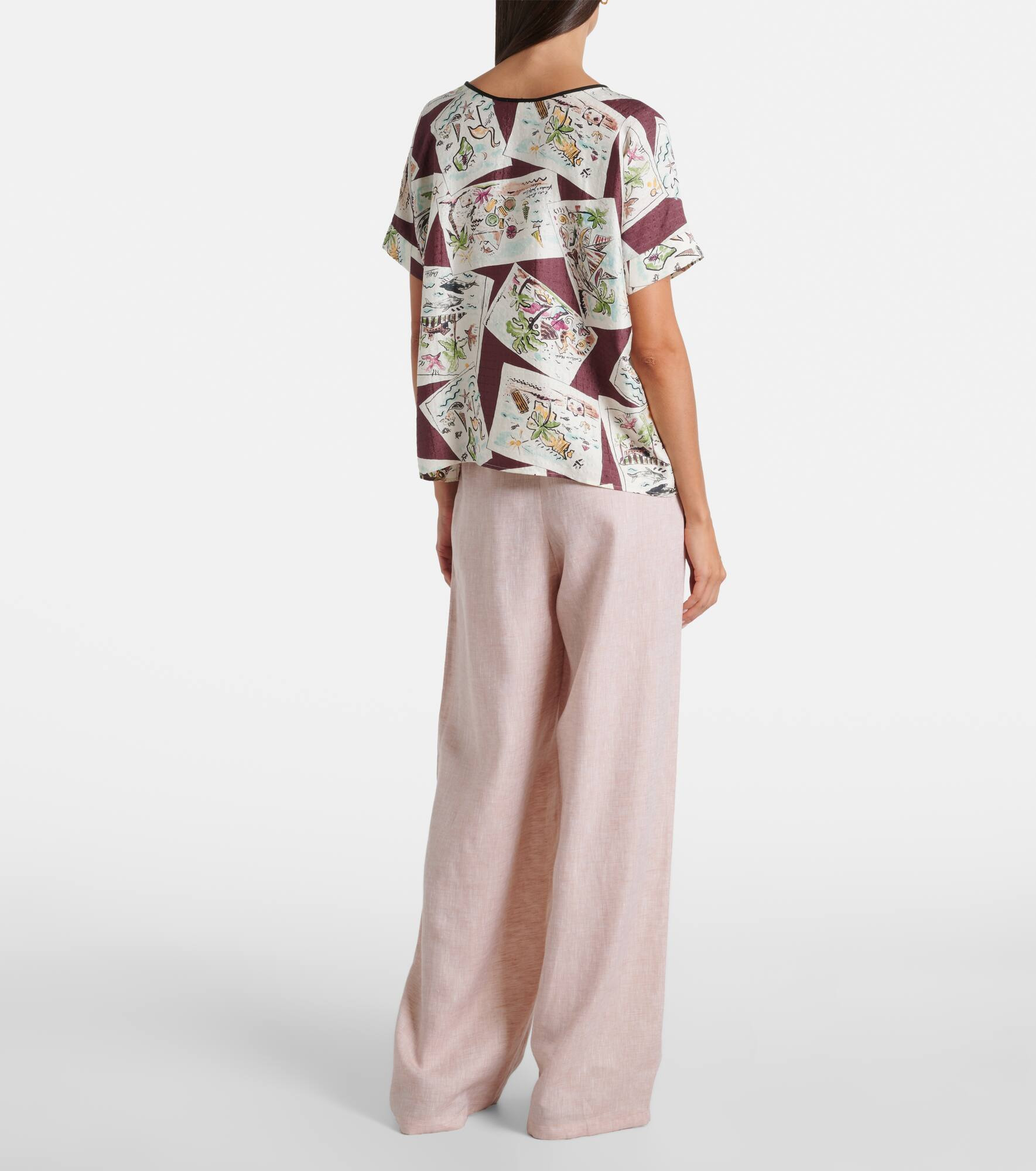 Rosemary printed silk top - 3