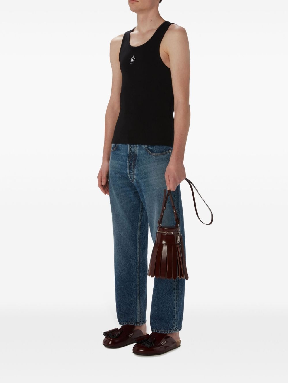 cropped straight-leg denim trousers - 2