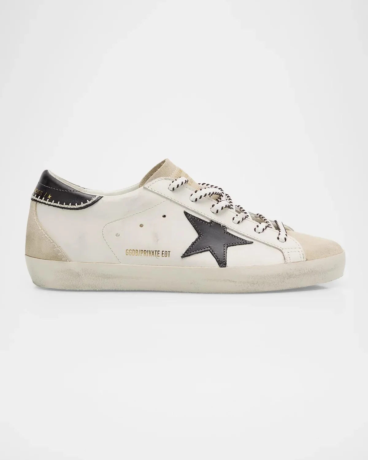 Super-Star Embroidered Mixed Leather Low-Top Sneakers - 1