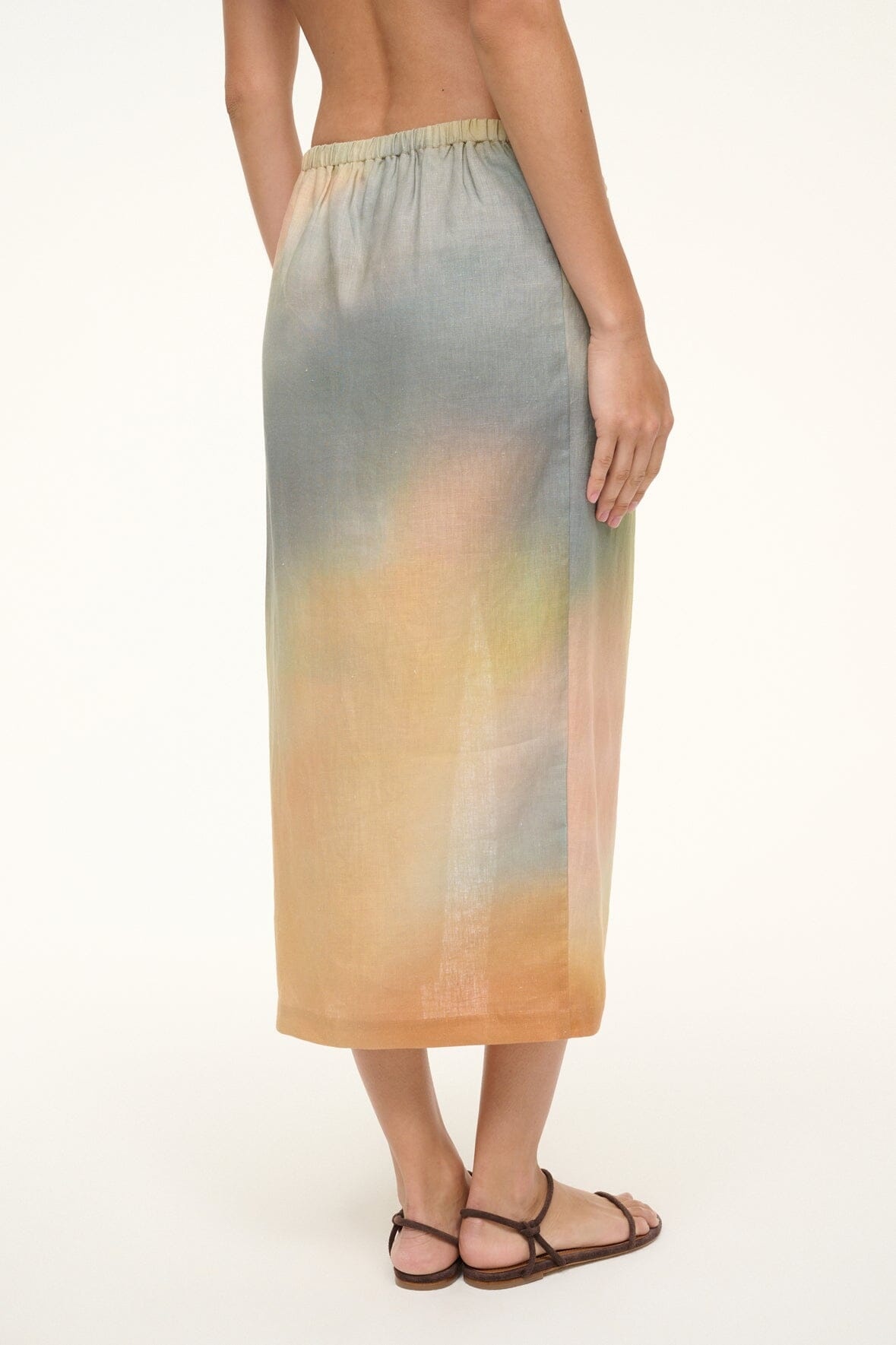 STAUD PORTO LINEN SKIRT PASTEL CLOUDS - 6