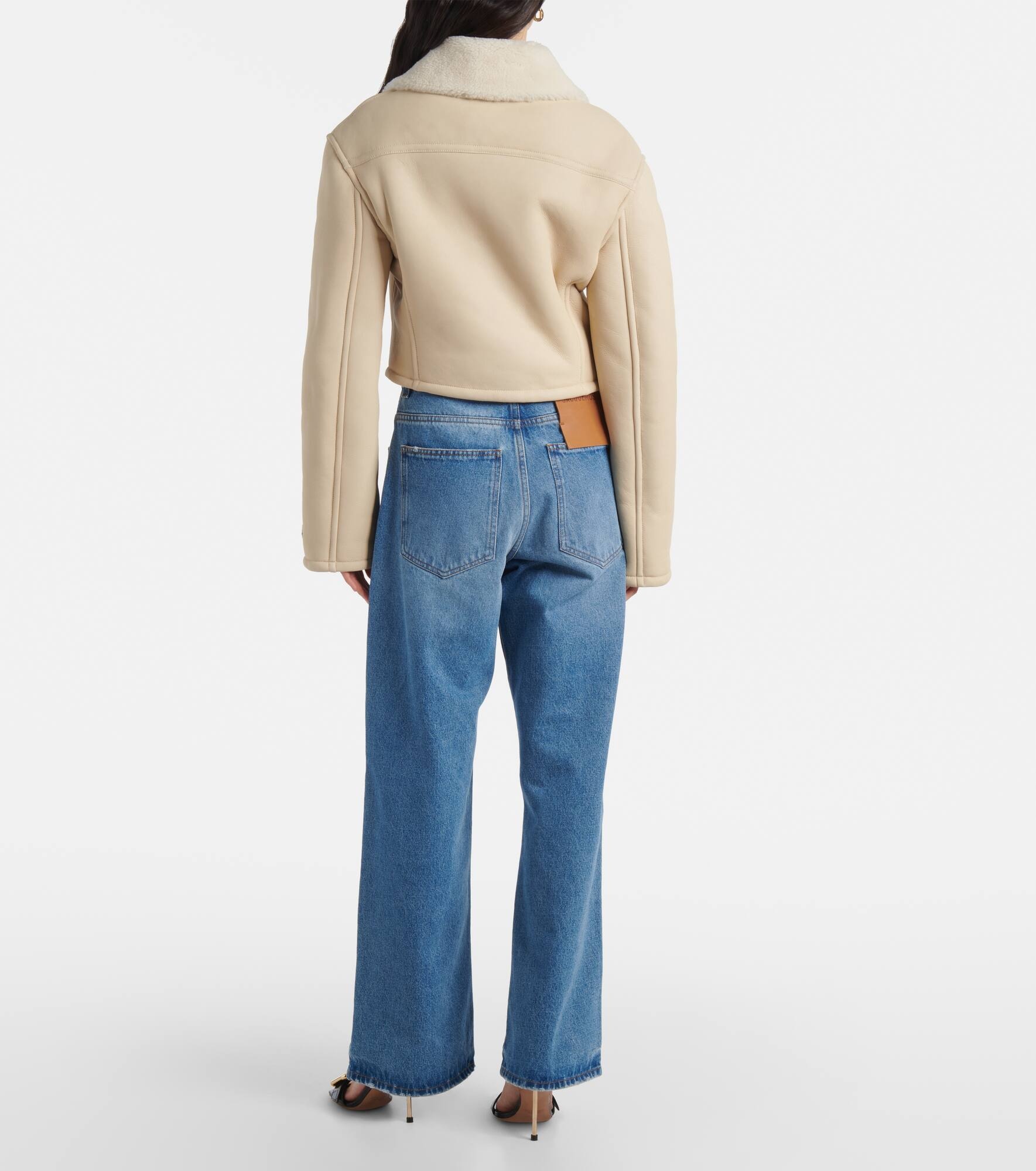 Marino cropped shearling jacket - 3