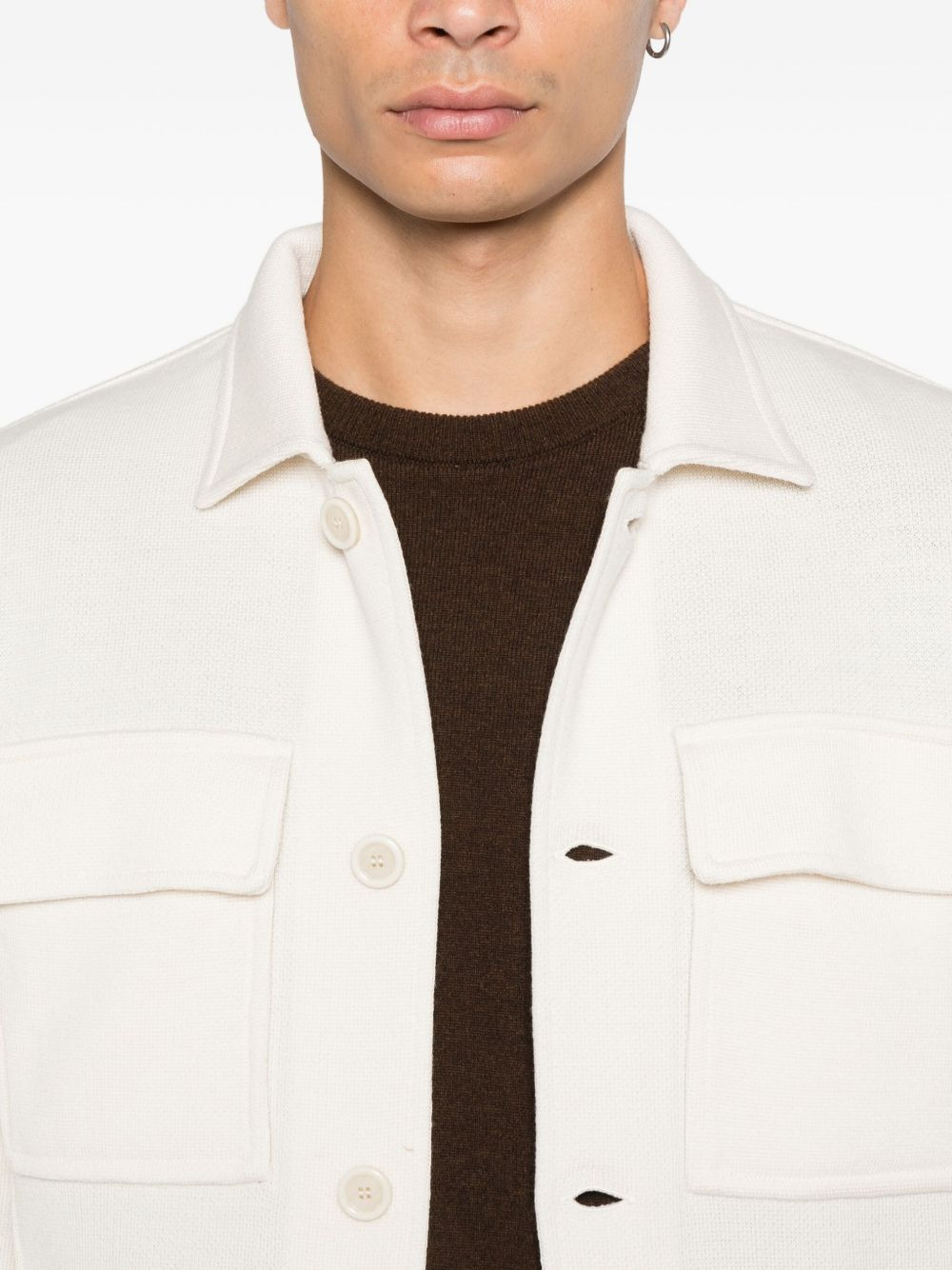 button-fastening pocket jacket - 5