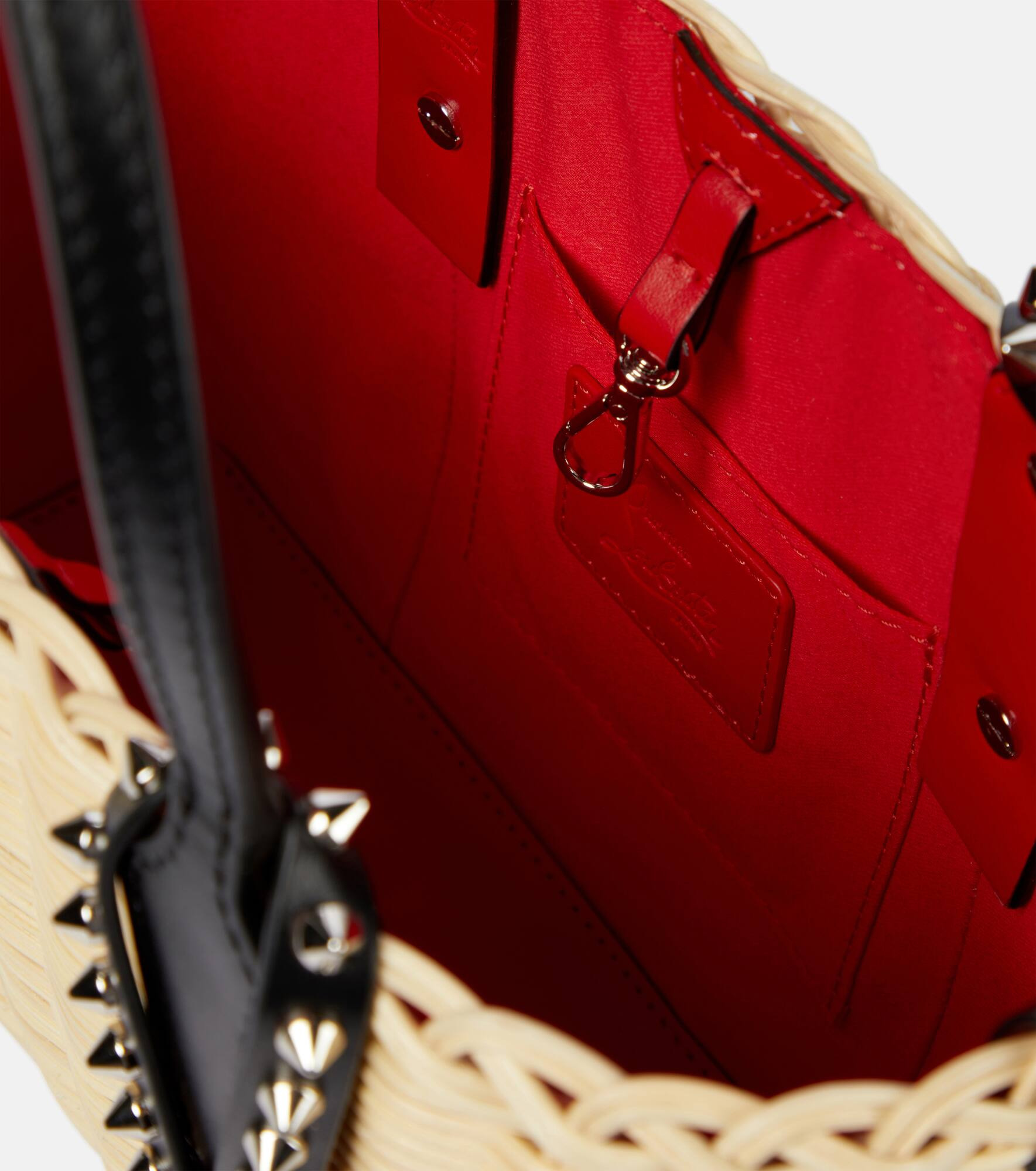 Cabata Small raffia and leather tote - 3