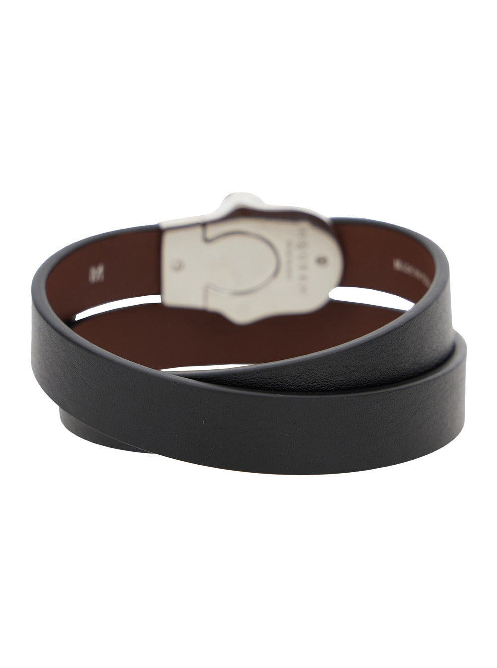 Alexander Mcqueen Men Black Bracelet With Skull Detail In Brass And Leather Man - 2