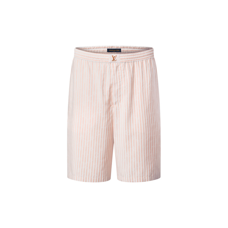 Monogram Striped Silk Shorts 1