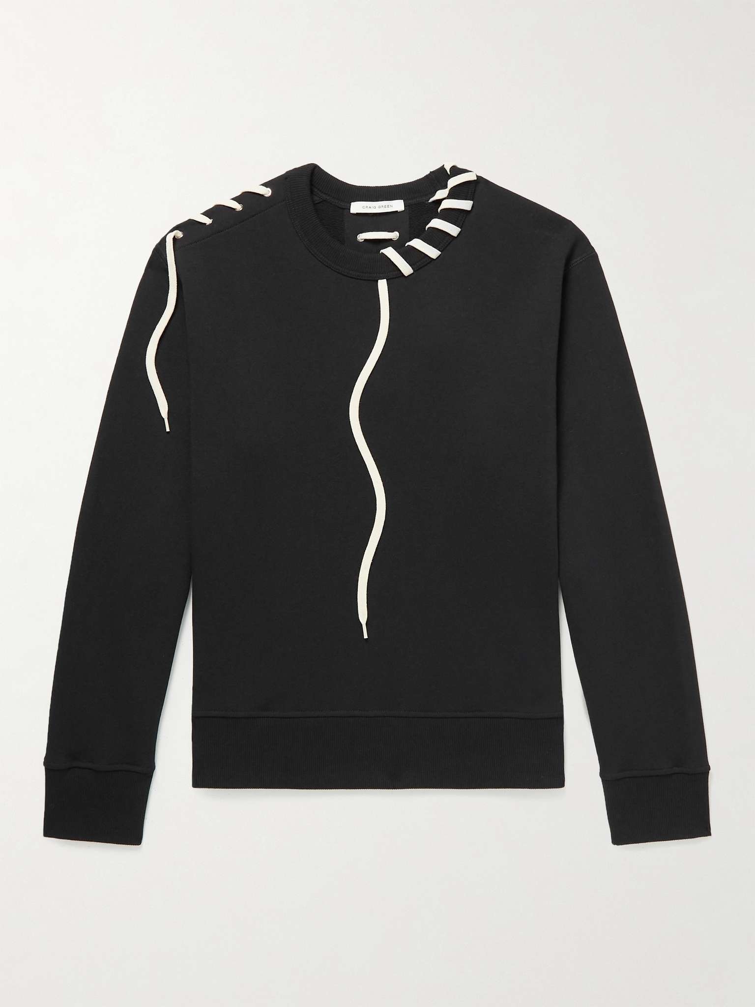 Slim-Fit Lace-Detailed Cotton-Jersey Sweatshirt - 1