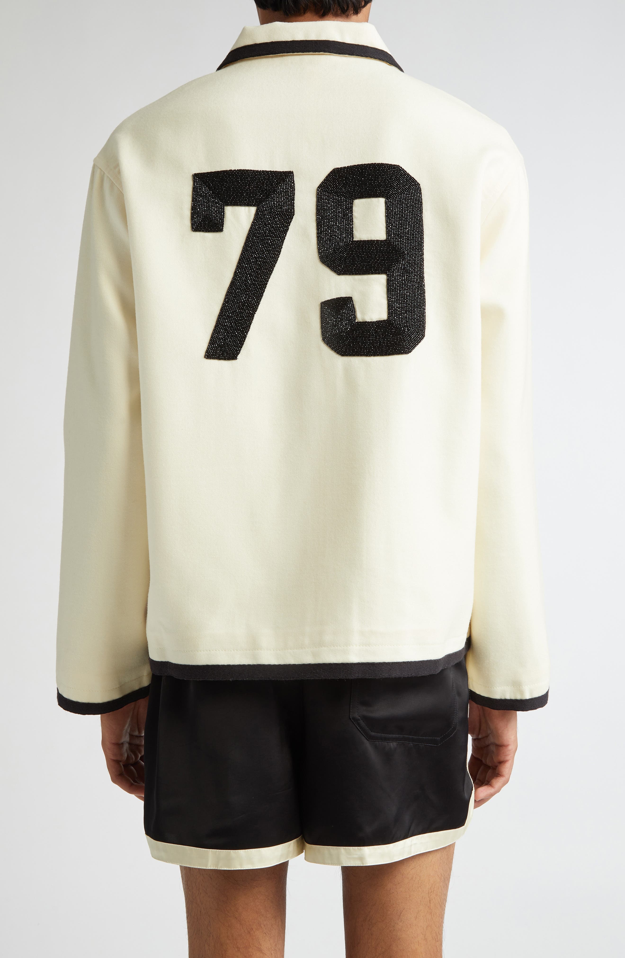 Bode Beaded Player Jacket in Black Cream at Nordstrom - 3