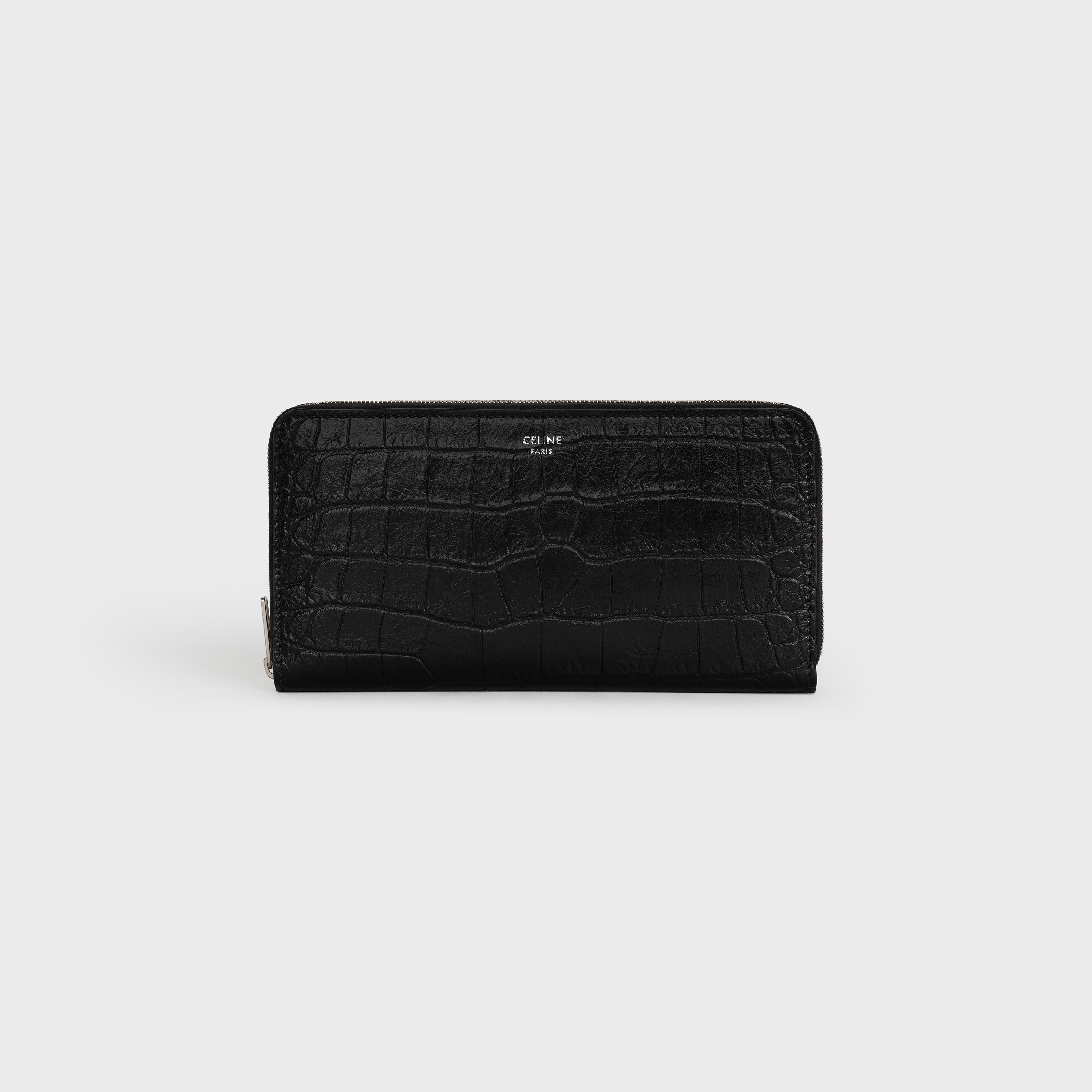 Large zipped wallet in Crocodile Embossed Calfskin - 1