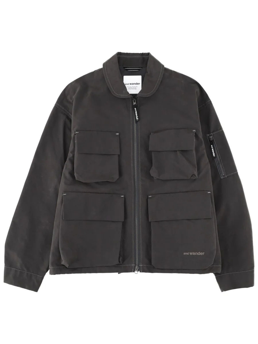 COTTON BLEND JACKET WITH LOGO DETAIL - 1