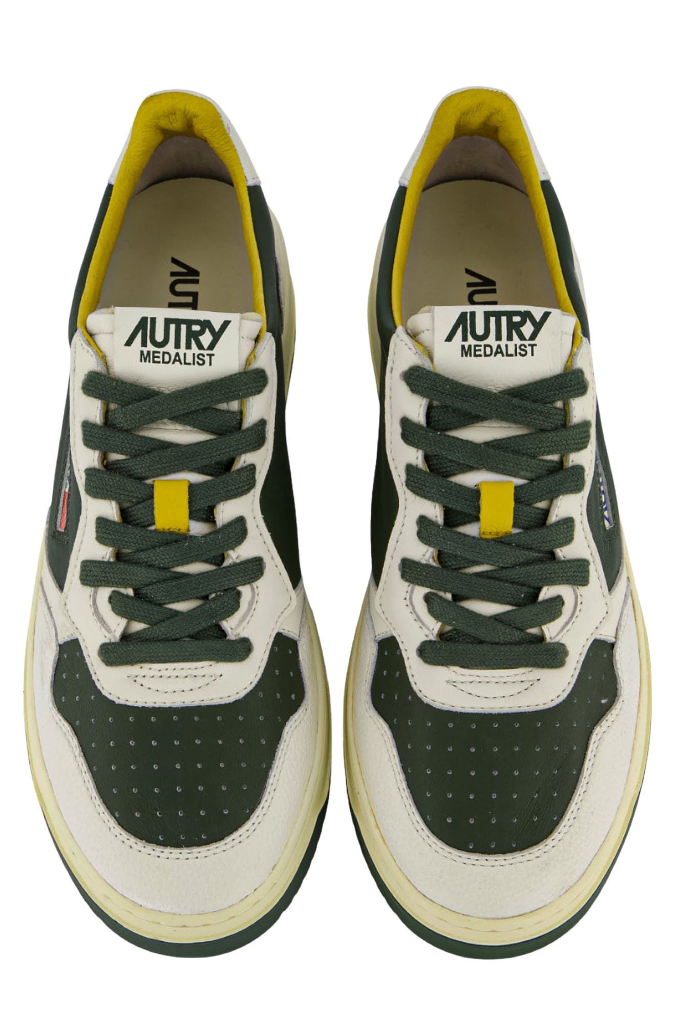 AUTRY Medalist Low Sneaker in Dollar/Leather Green at Nordstrom - 4