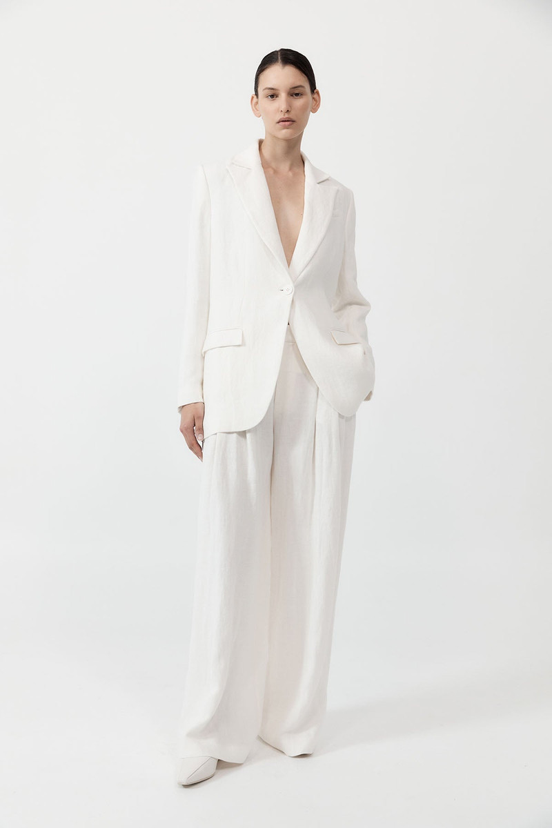 Tailored Linen Pants - Ivory 4