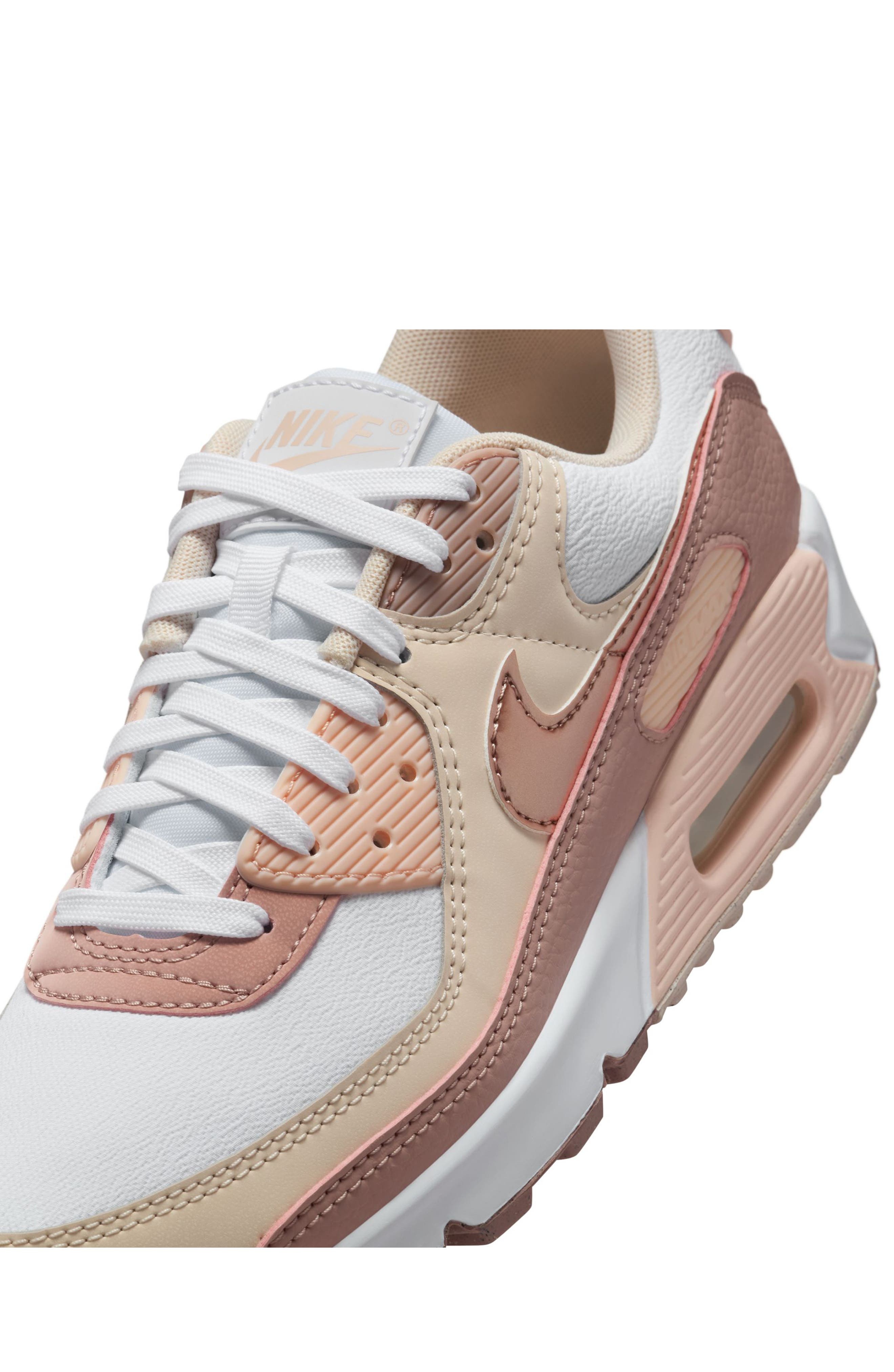 Nike Air Max 90 Next Nature Premium Sneaker in White/Pink/Coral at Nordstrom - 8
