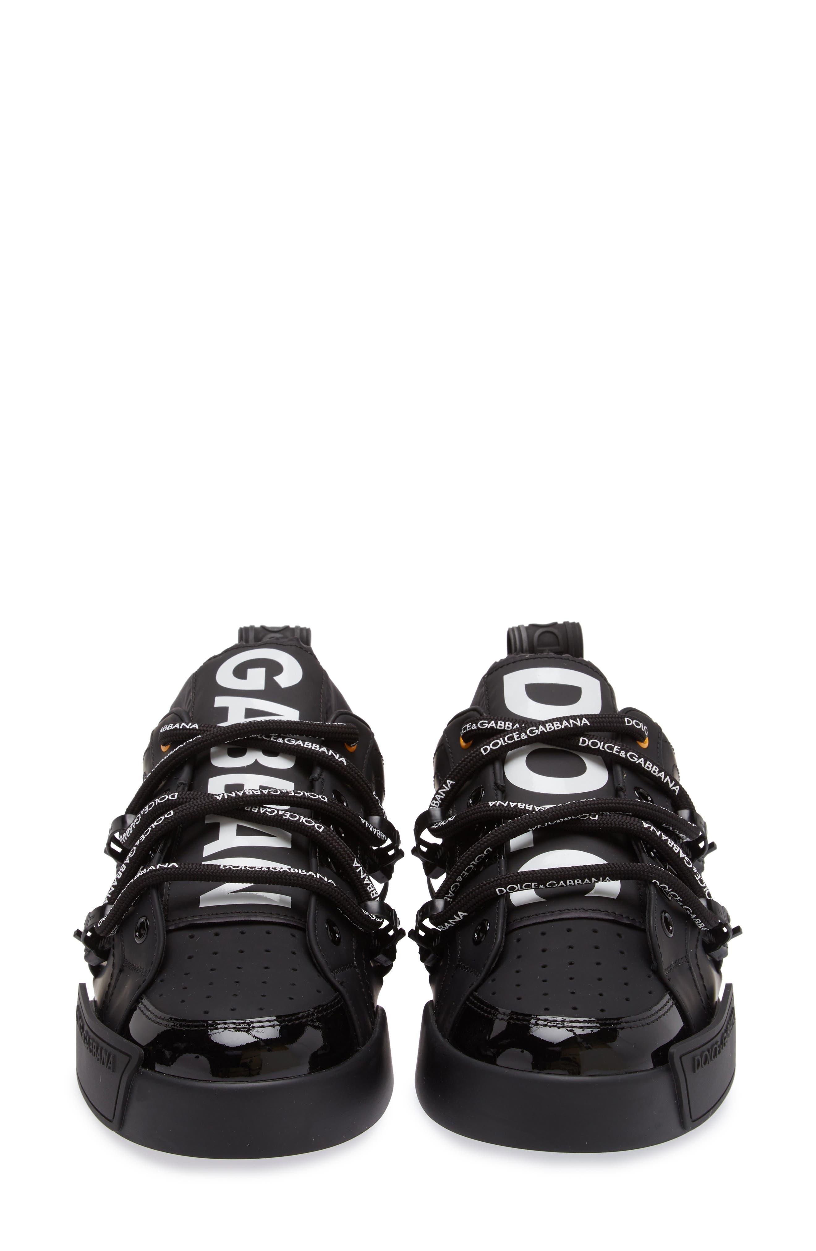 Dolce&Gabbana Portofino Leather Sneaker in Black at Nordstrom - 4