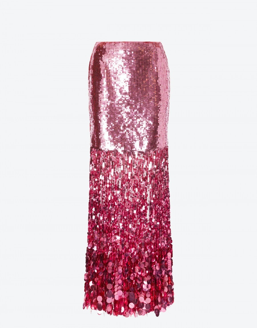 SEQUIN SKIRT WITH FRINGES - 1