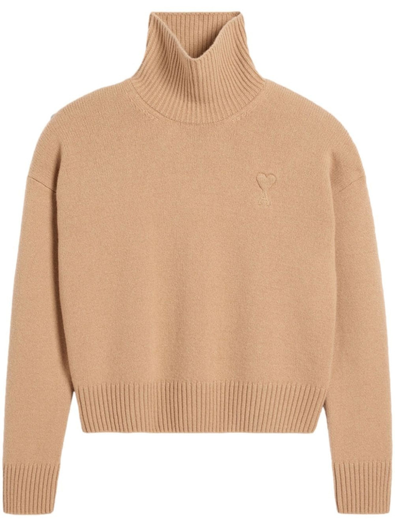 embossed Ami de Coeur roll-neck jumper - 1