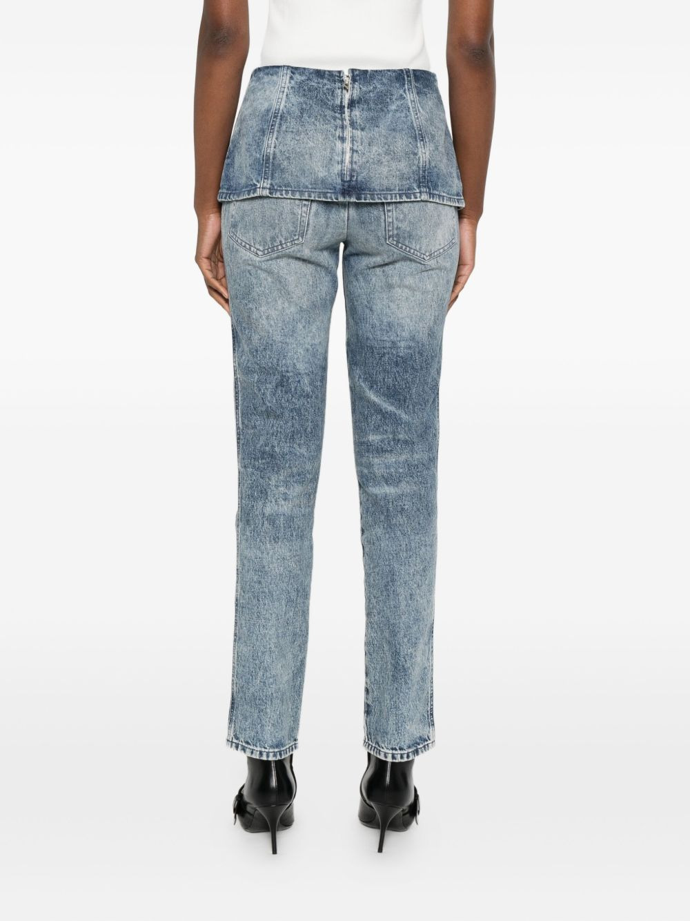 overlapping-detail jeans - 4