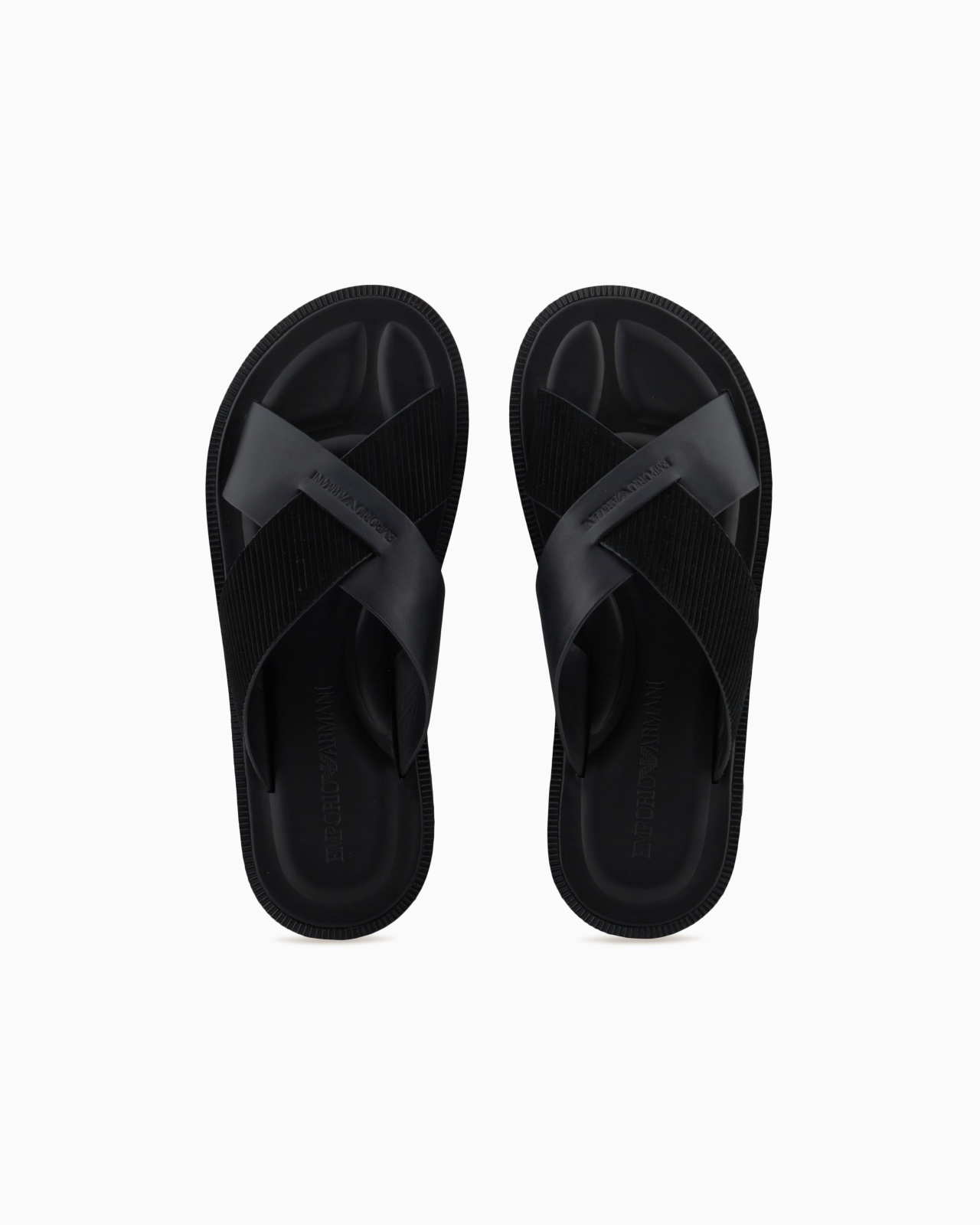 MULTI-STRIPED SUEDE AND LEATHER CROSS-OVER SANDALS - 3