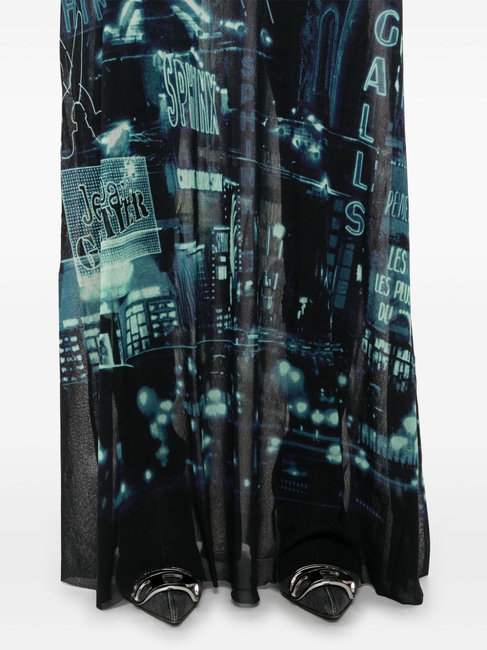 Pigalle-print mesh maxi dress - 5