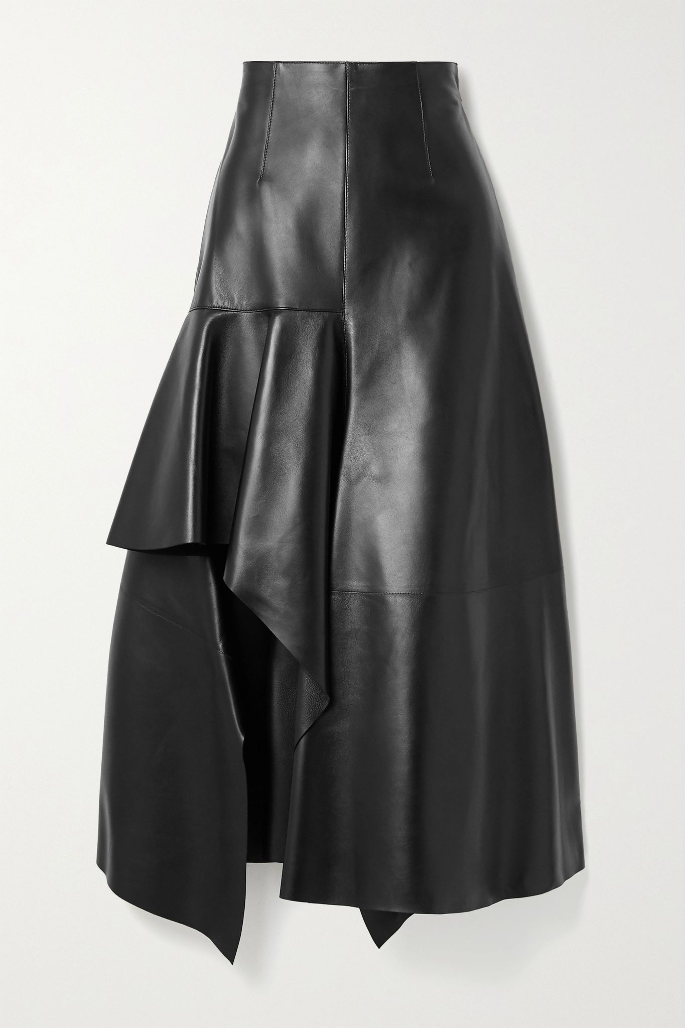 Draped leather skirt - 1