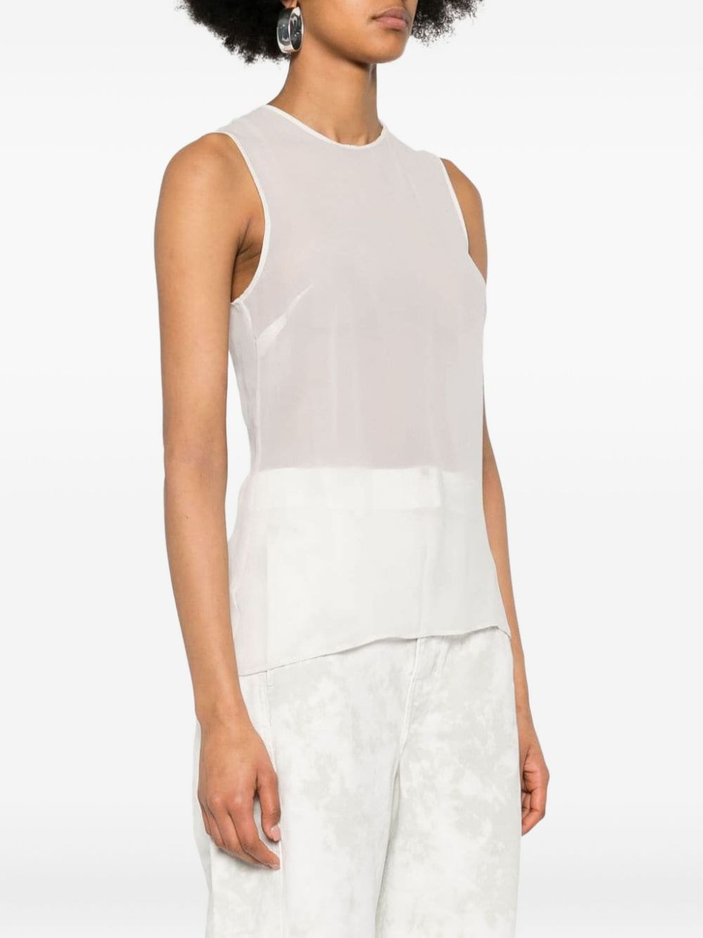semi-sheer silk top - 3