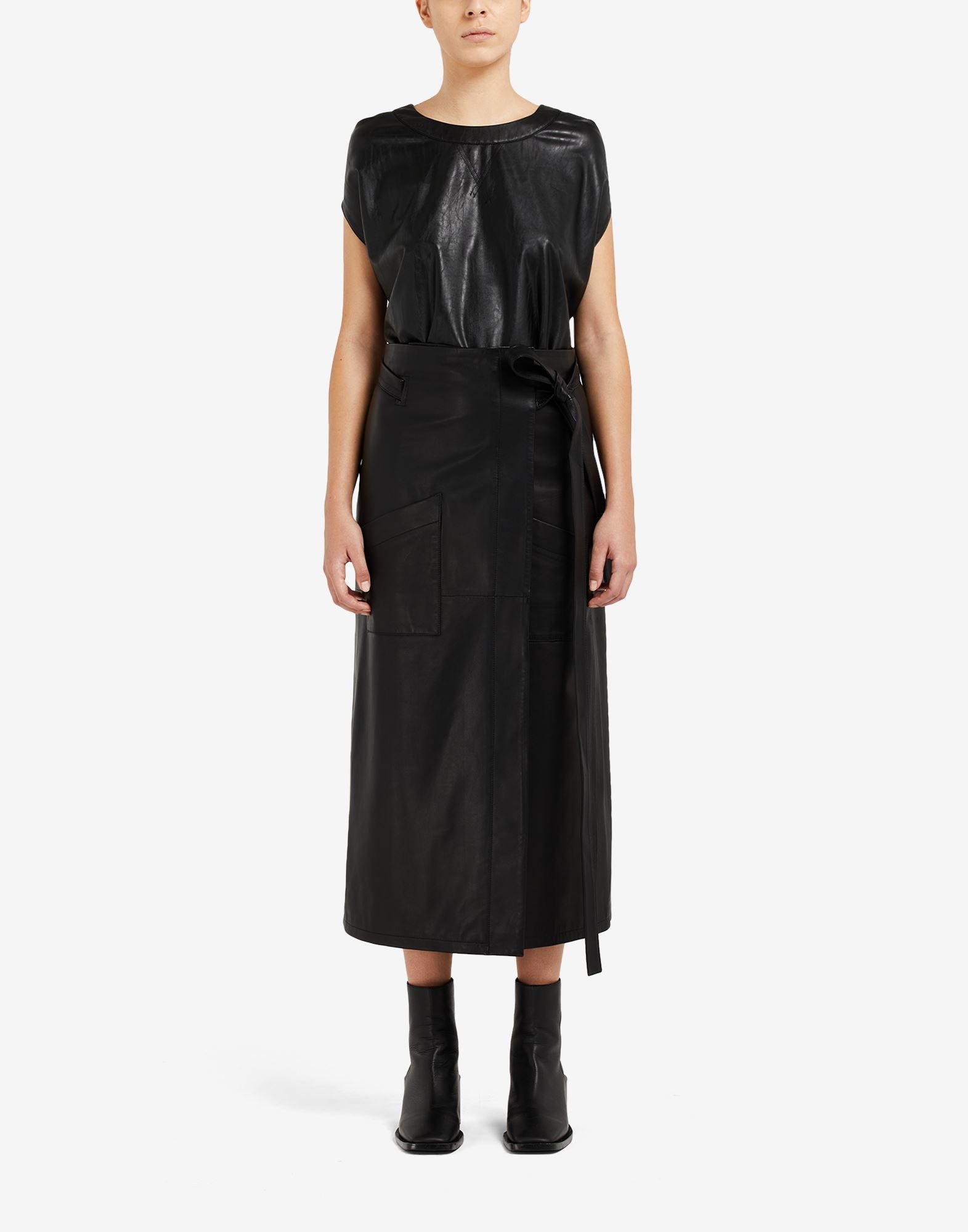 Leather wrap skirt - 2