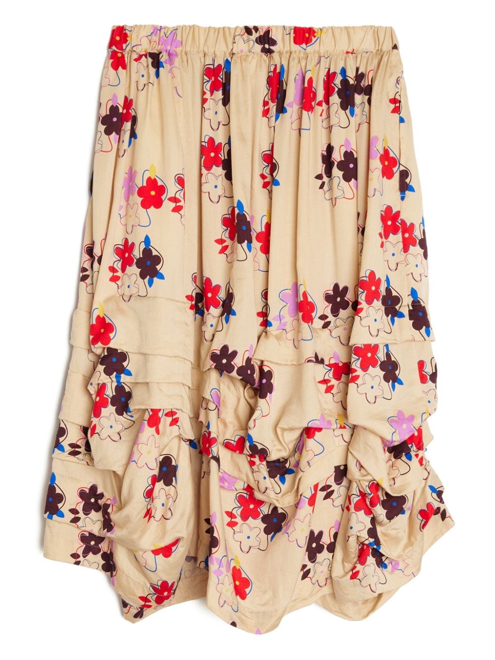 floral-print layered midi skirt - 2