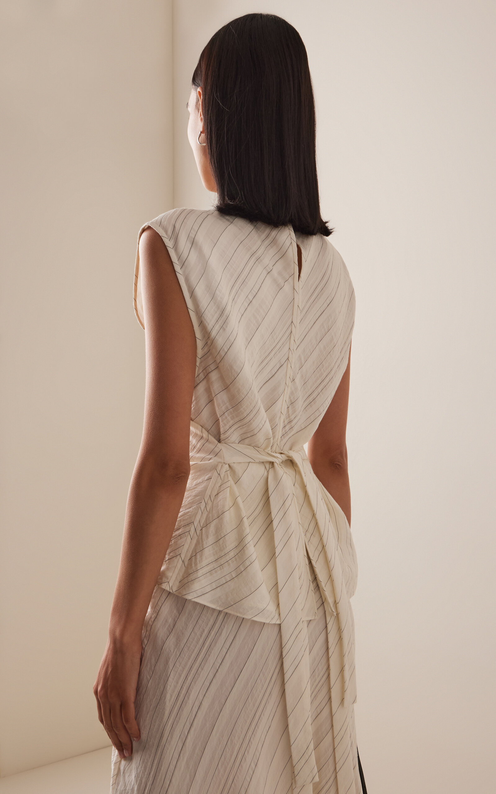 Trina Top in Woven StripeFlou ivory - 4
