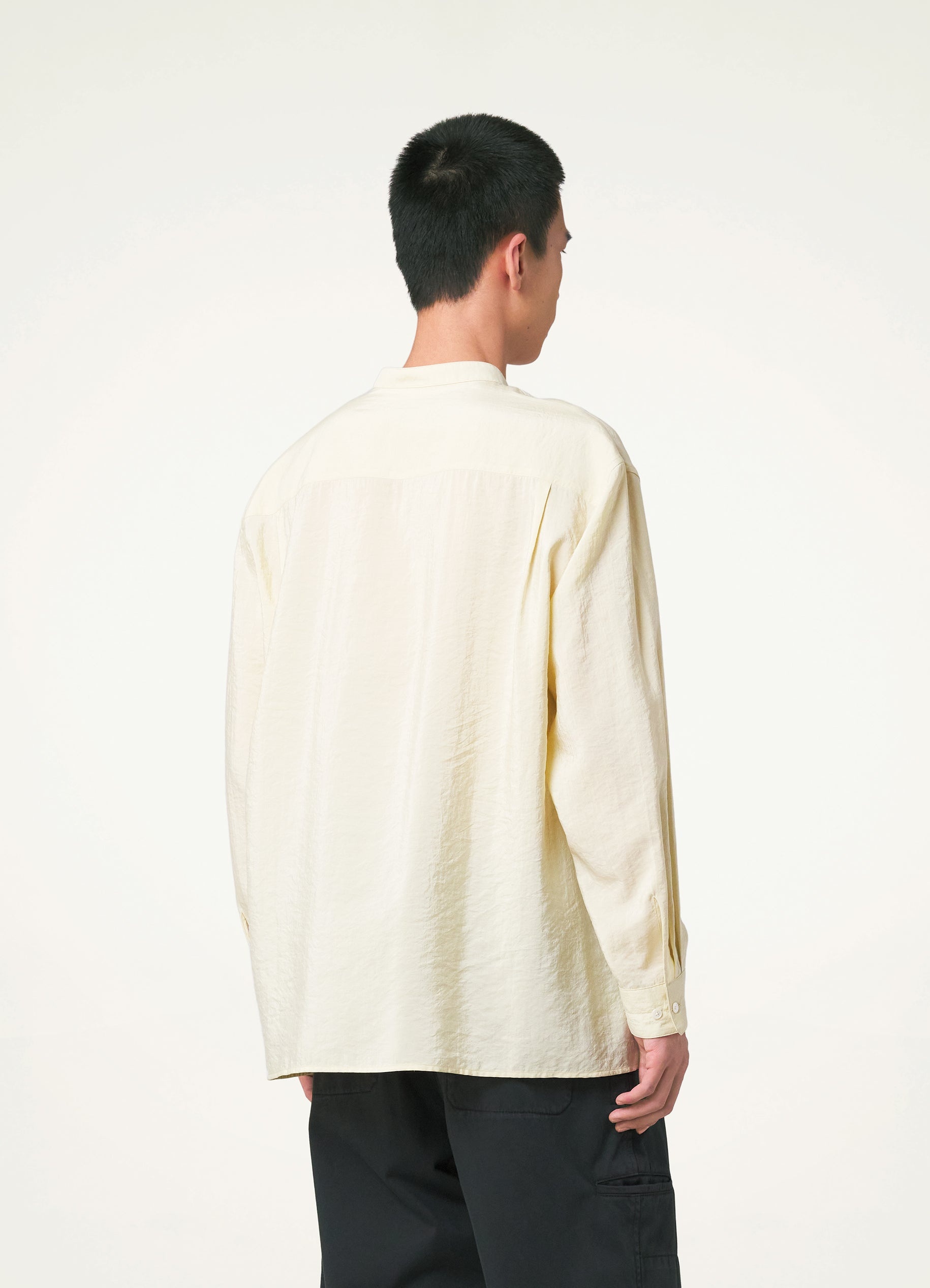 STAND COLLAR TWISTED SHIRT - 4