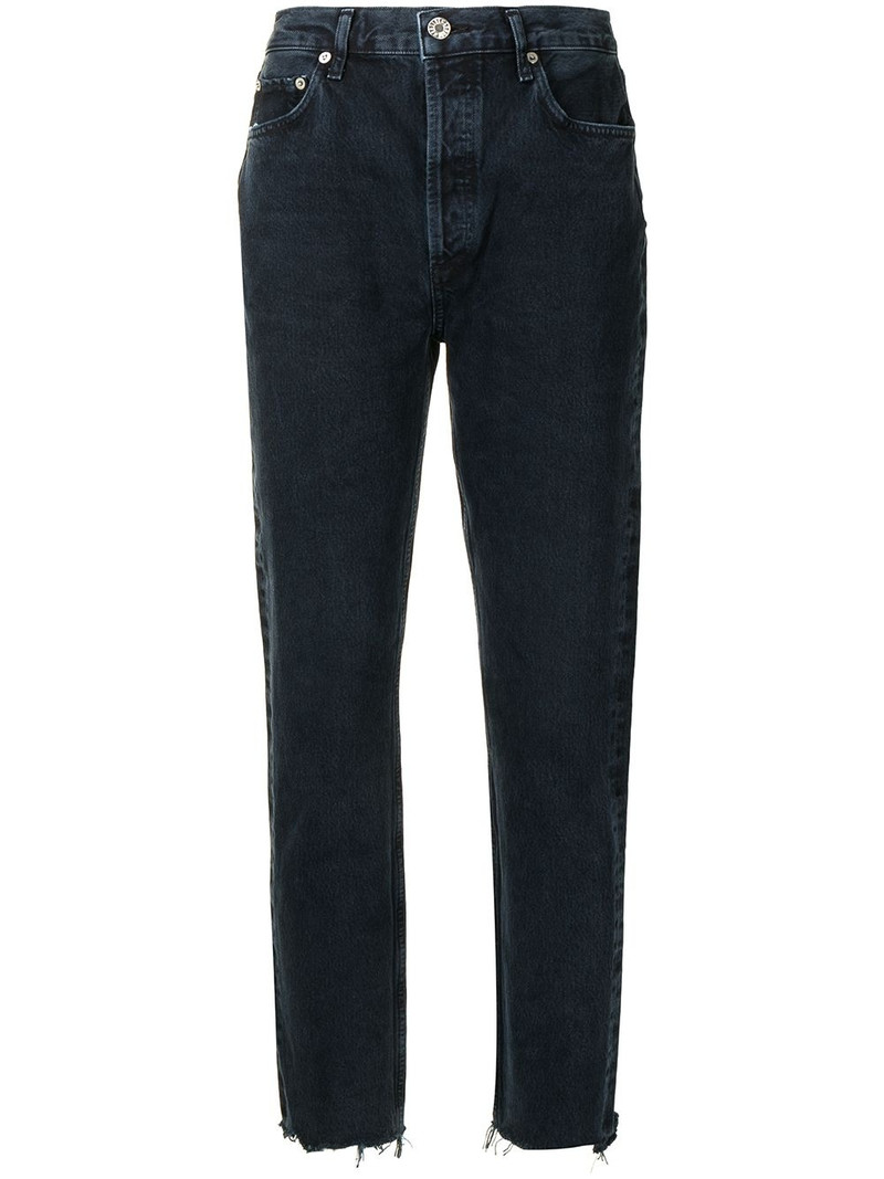 중층 tapered-leg 슬림 청바지 1