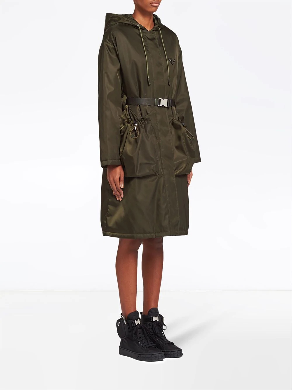 gabardine hooded trench coat - 3