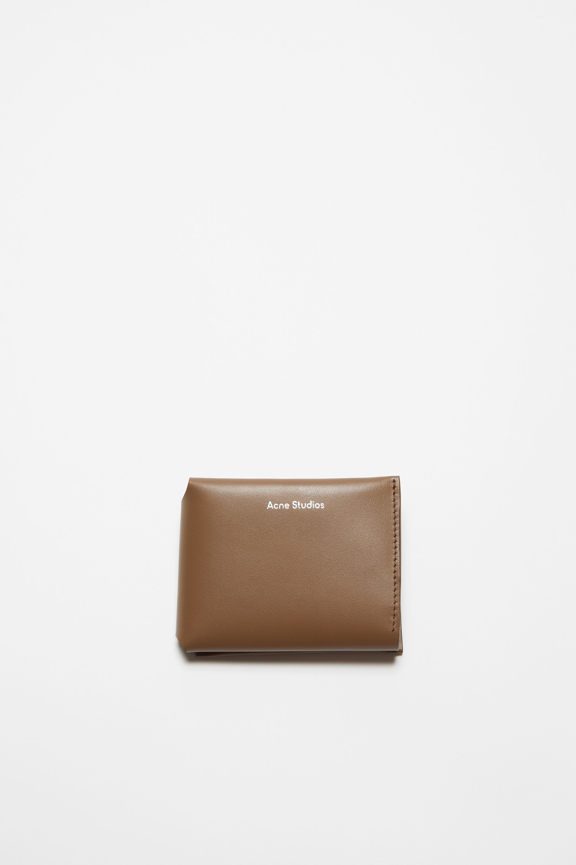 Leather trifold wallet - Camel brown - 1