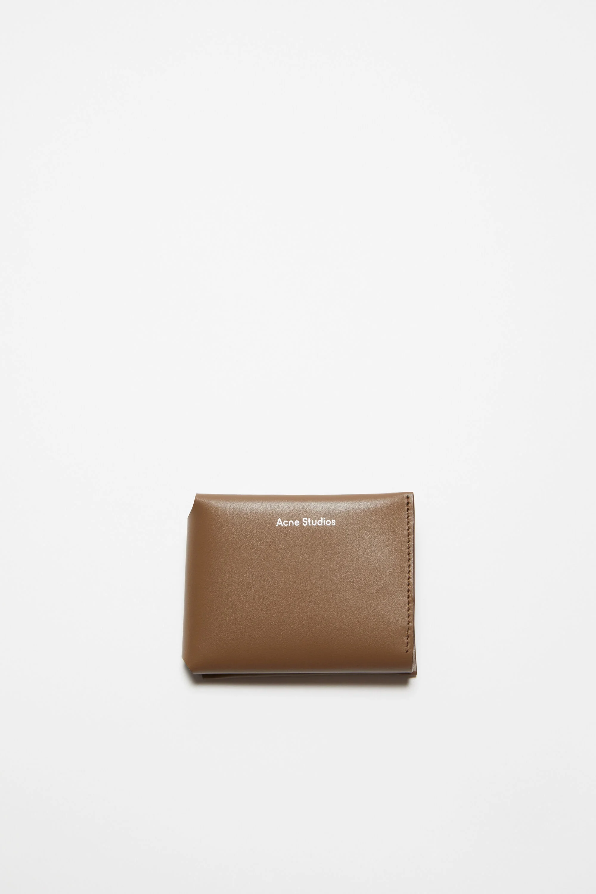 Leather trifold wallet - Camel brown - 1