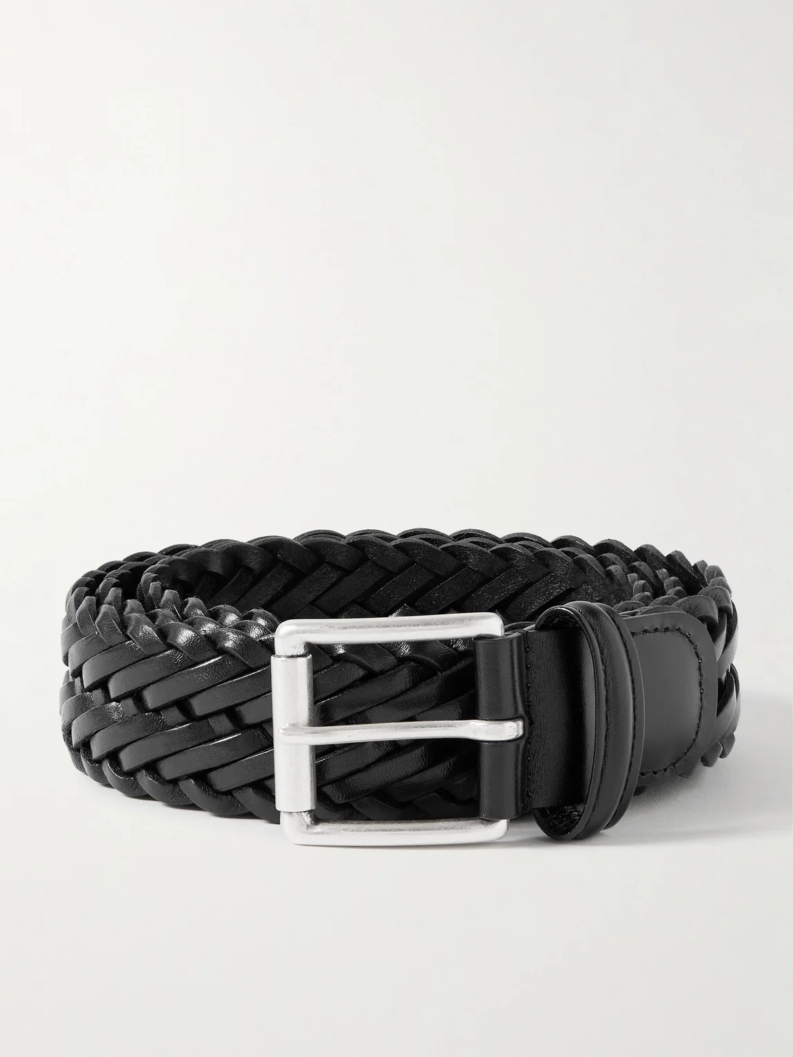 3.5cm Woven Leather Belt - 1