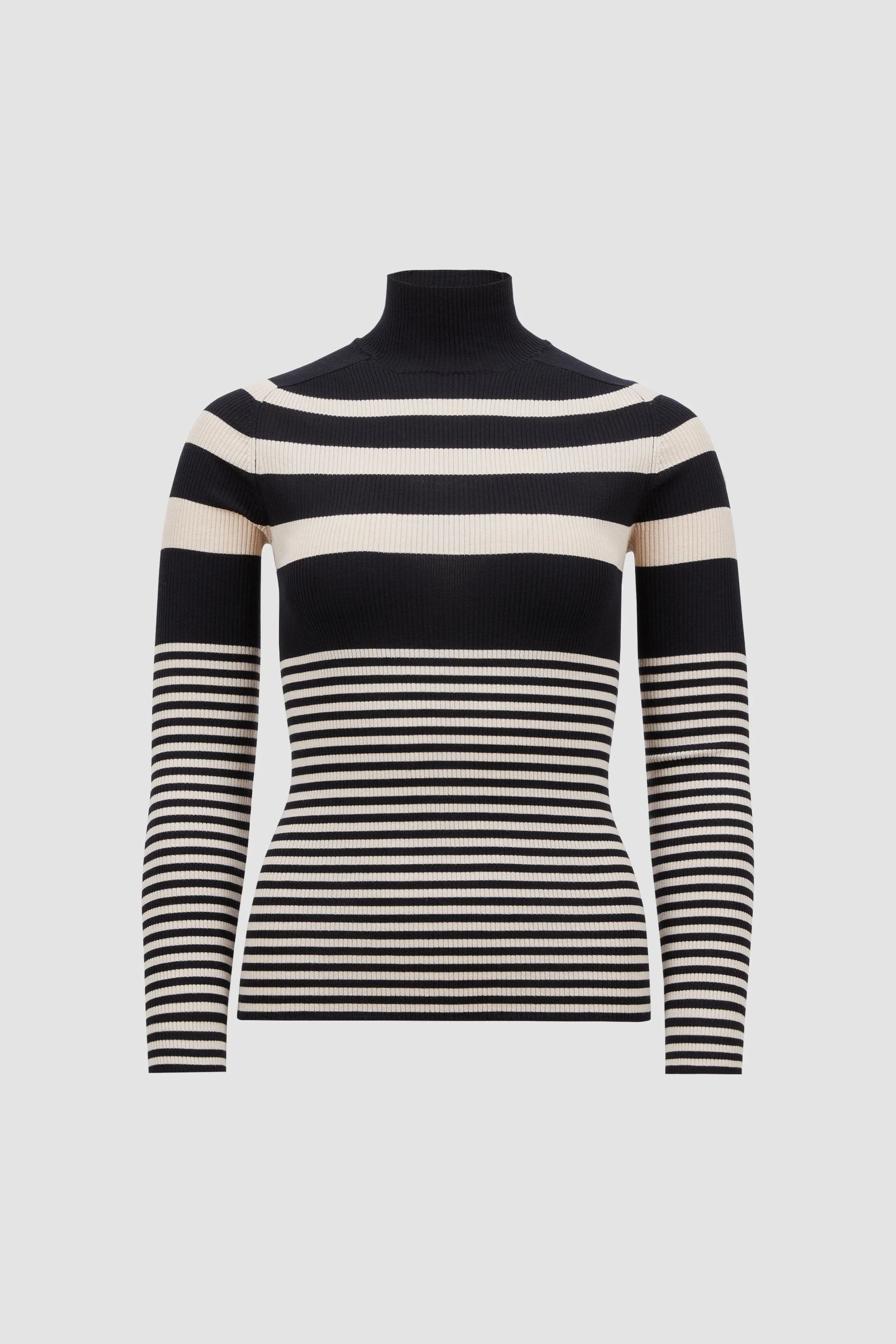 Striped Wool Turtleneck Sweater - 1