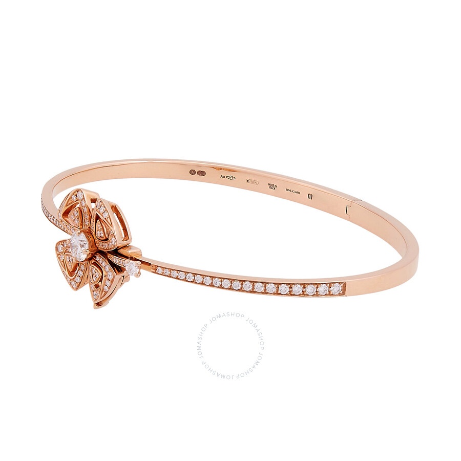 Bvlgari 18k Rose Gold Diamond Fiorever Bracelet, Size M - 2