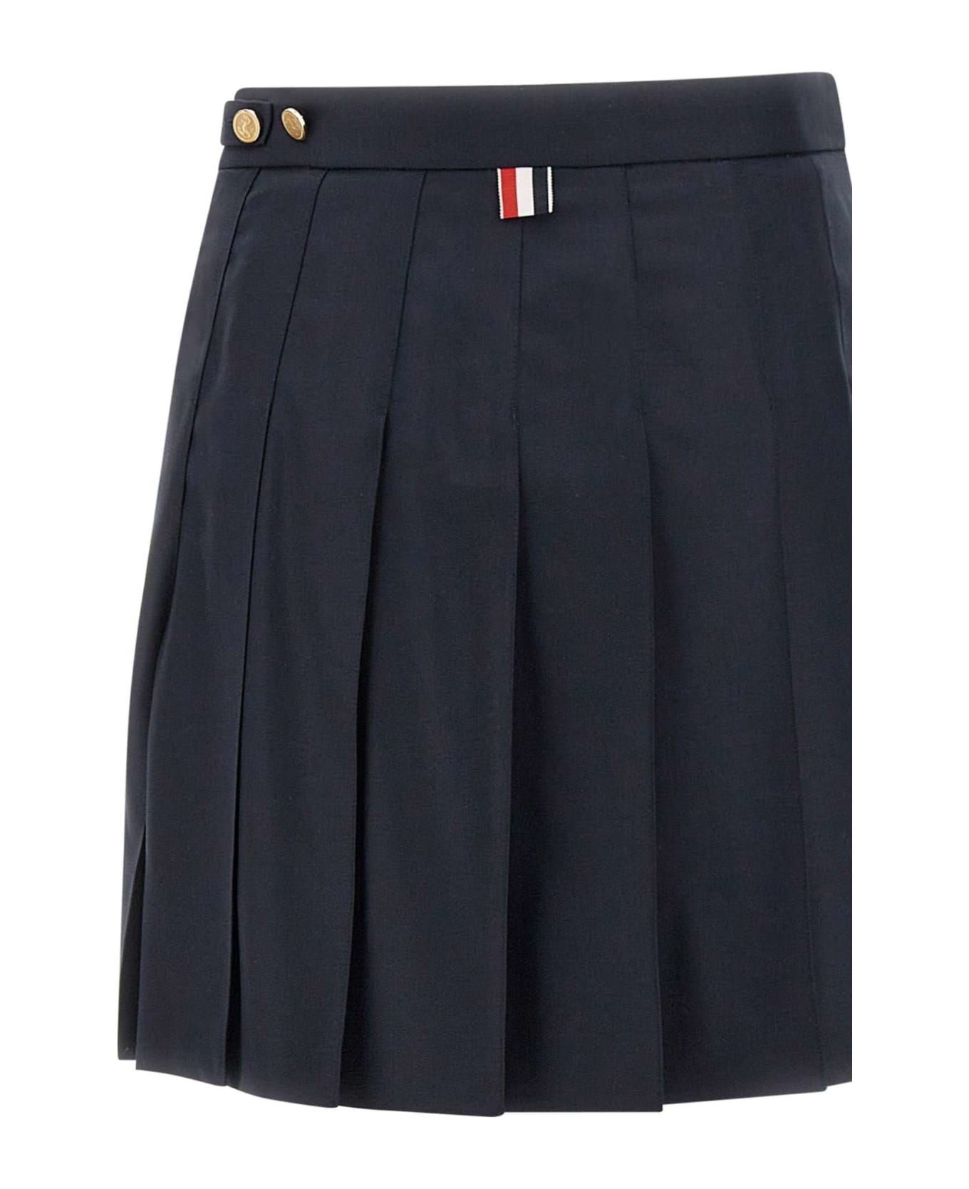 'mini Dropped Back Pleated' Wool Skirt - 4