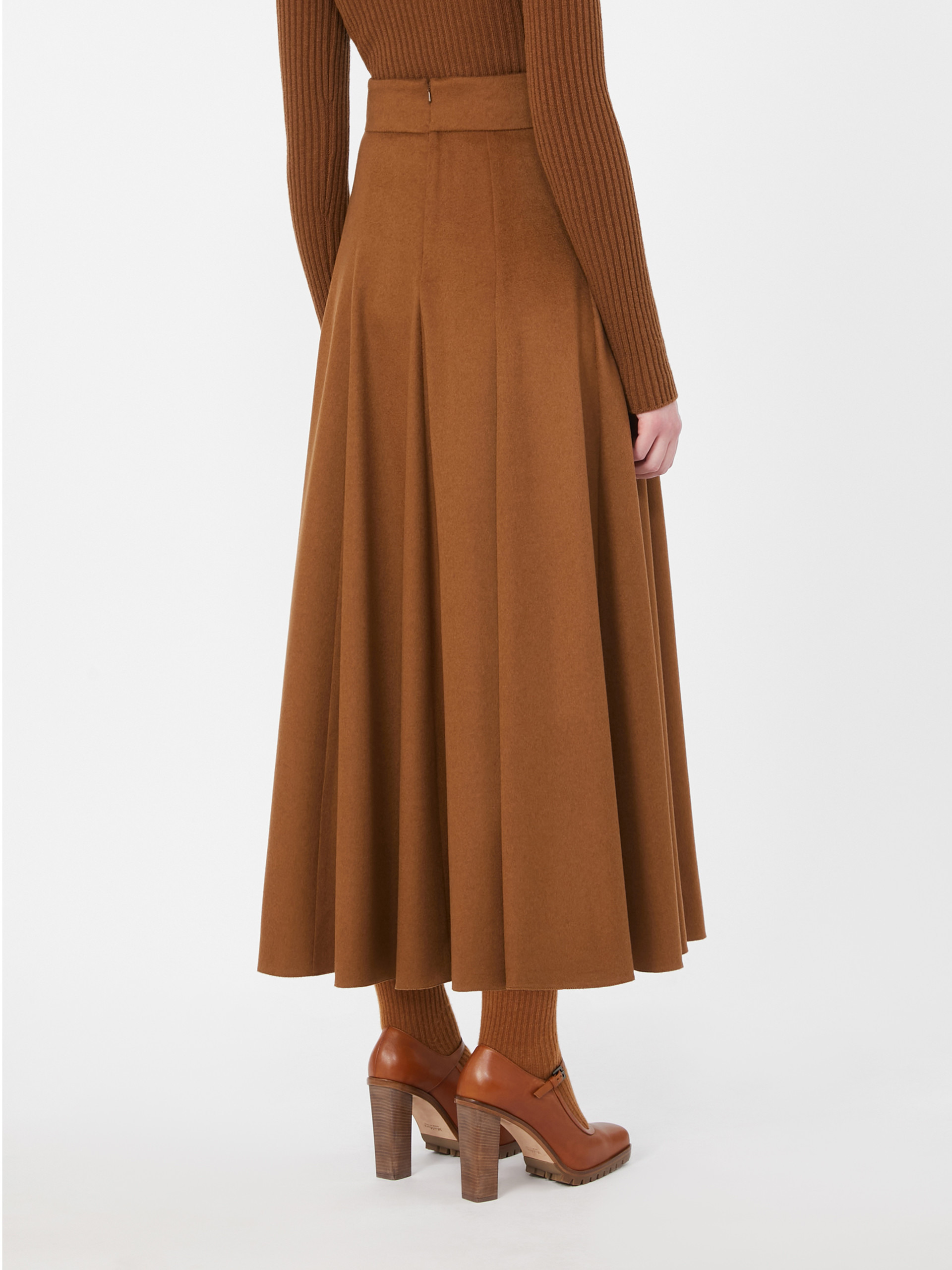 SAGRA A-line camel skirt - 4