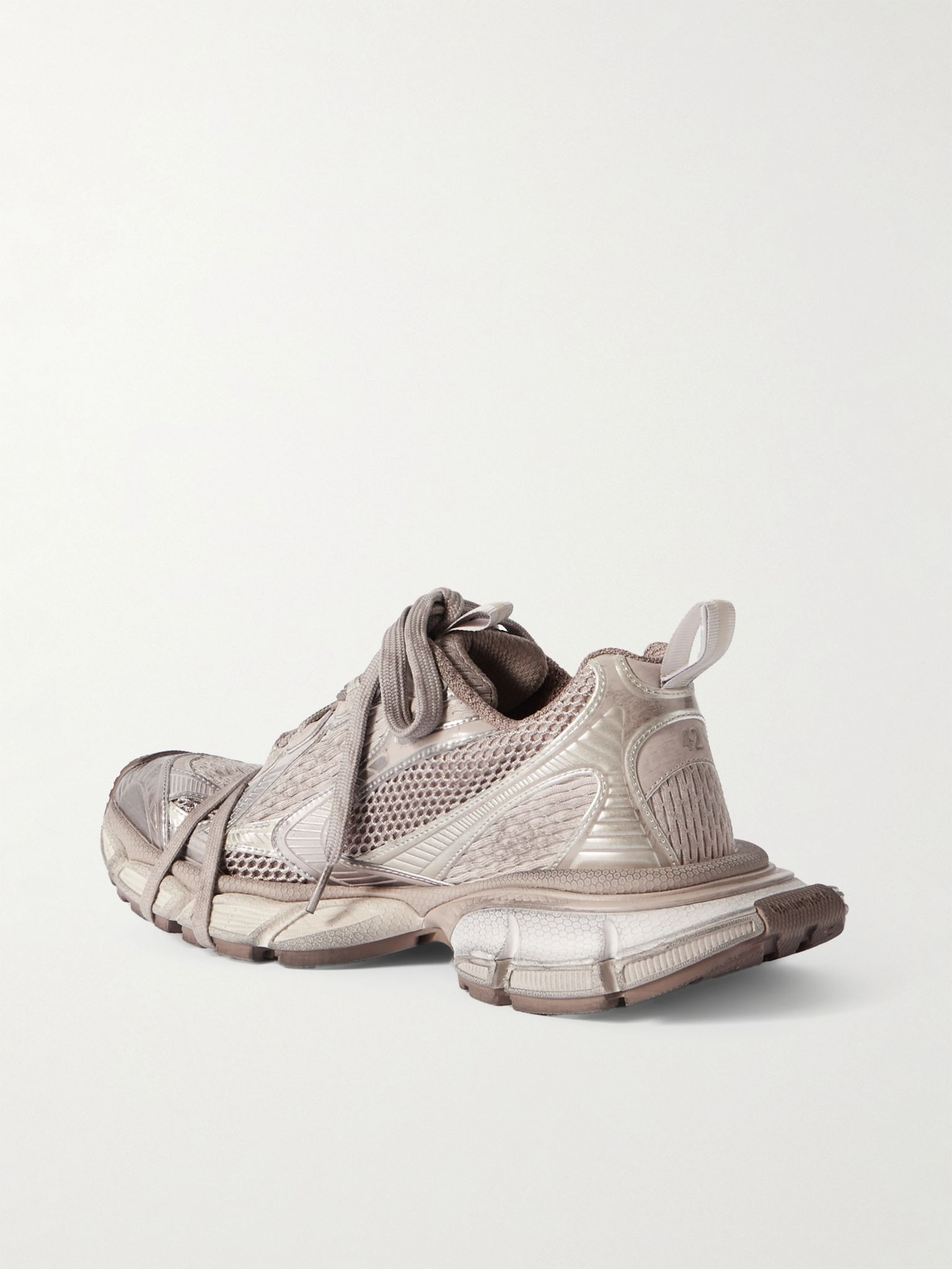 3XL Distressed Mesh and Rubber Sneakers Neutral - 3