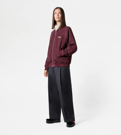 Tod's TRACKSUIT JACKET IN SUEDE - BURGUNDY outlook